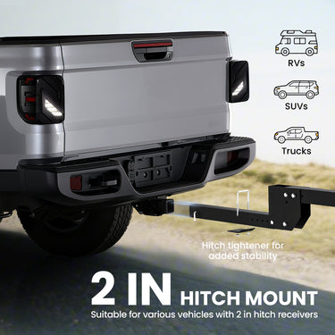 HOMCOM Hitch Bike Rack for Car, 200 lbs 2 Bike Rack with Platform Style, Safety Strap for 2" Receiver, Black