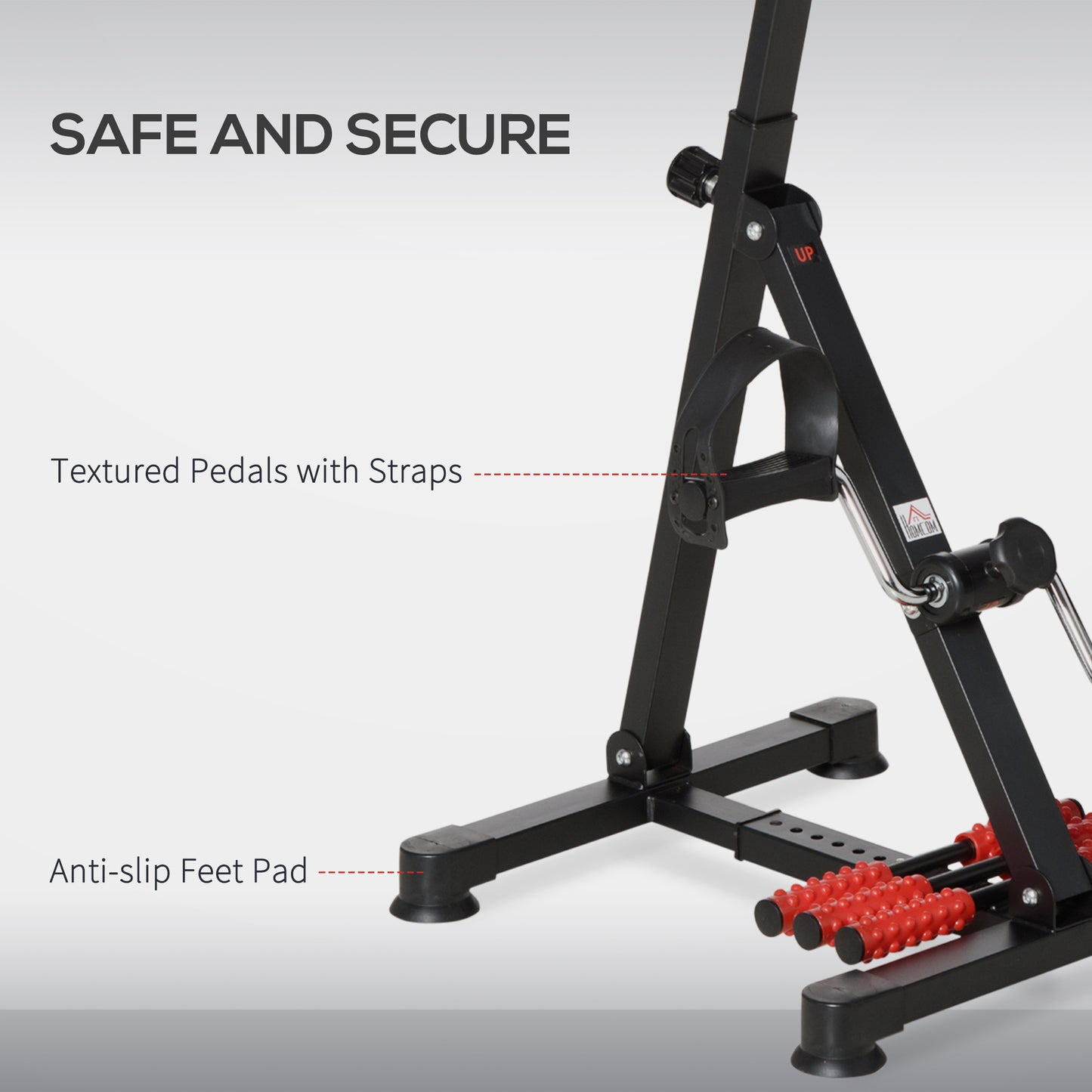 Soozier Pedal Exerciser, Hand Arm Knee and Leg Exercise Machine, Height-adjustable, with LCD Display and Foot Massage Roller