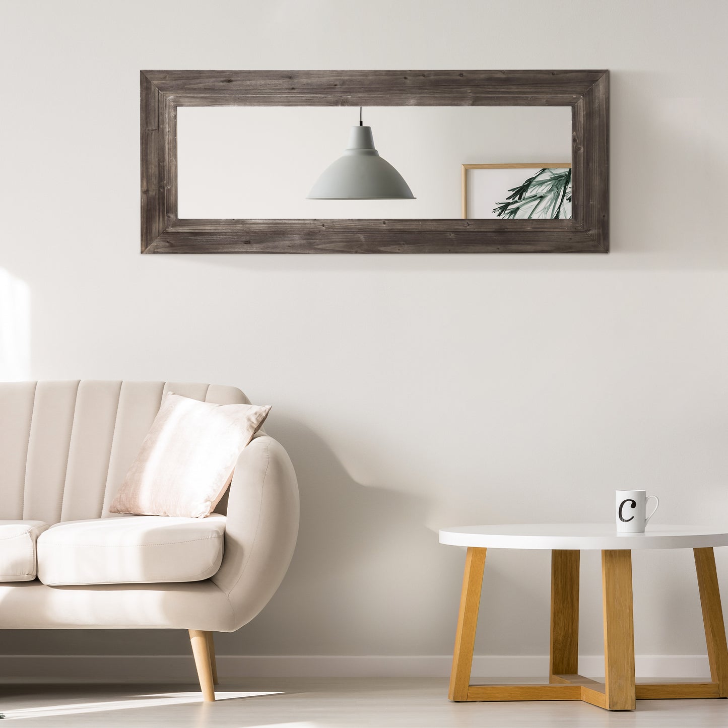 HOMCOM 59" x 23.5" Full Length Mirror, Farmhouse Wall Mount and Leaner Floor Mirror, Vertical and Horizontal for Bedroom, Dark Brown