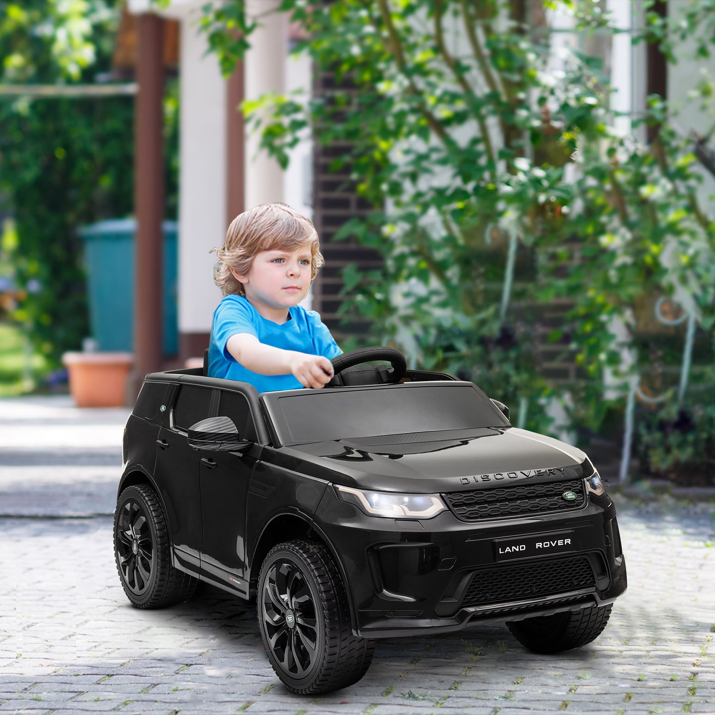 Qaba Land Rover Discovery Sport Licensed 12V Ride on Car w/ Remote, Soft Start, LED Lights, Music Horn, White