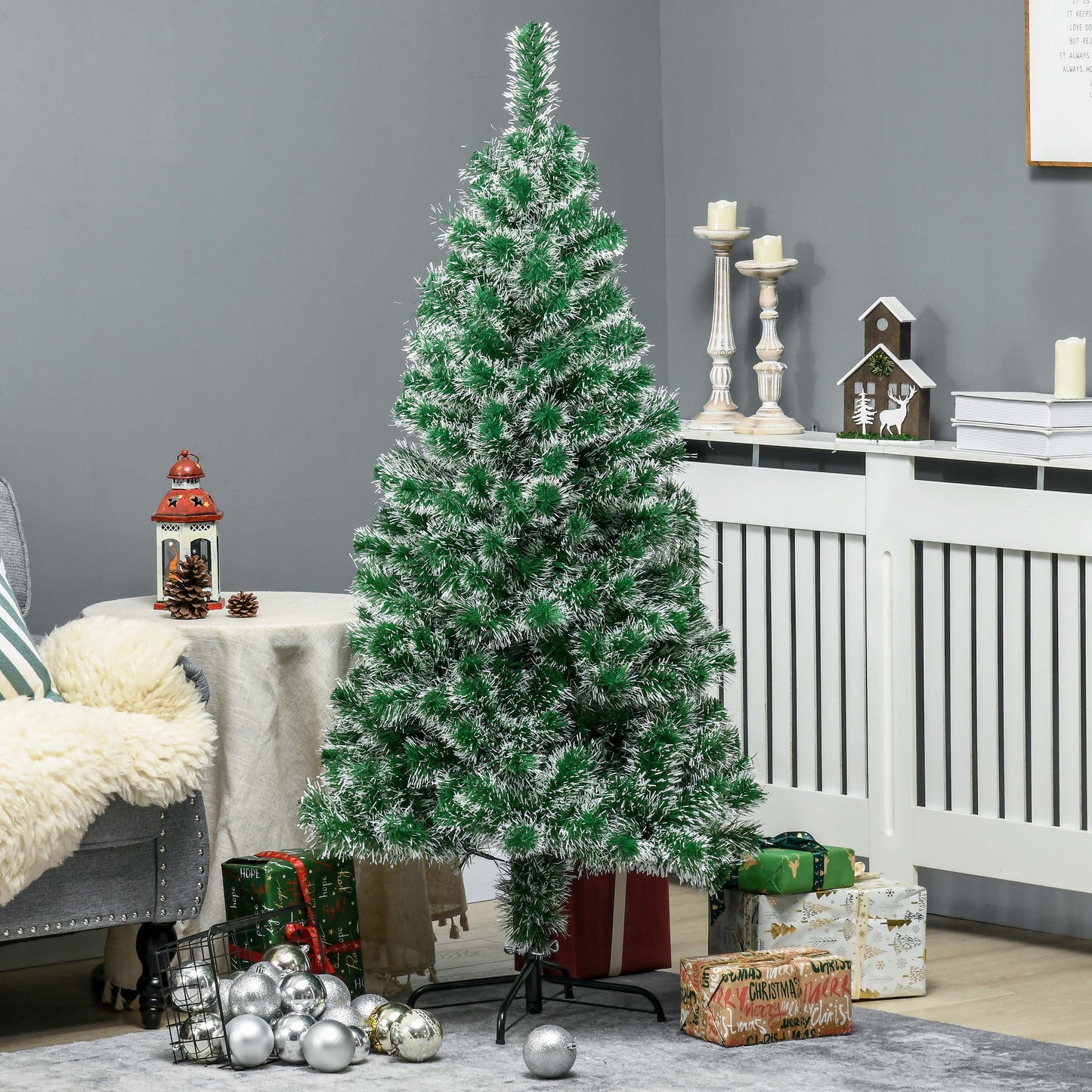 HOMCOM 6FT Indoor Christmas Tree Artificial Decoration Xmas Gift with Metal Stand 375 Tips