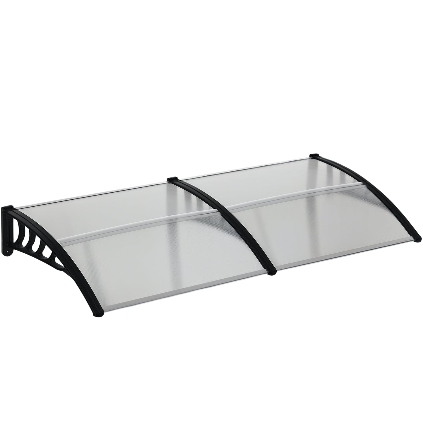 Outsunny Window Awning Door Canopy, Polycarbonate Front Door Outdoor Patio Cover, Sun Shelter, Hollow Sheet for UV, Rain, Snow and Sunlight Protection, Brown, 40" x 80"