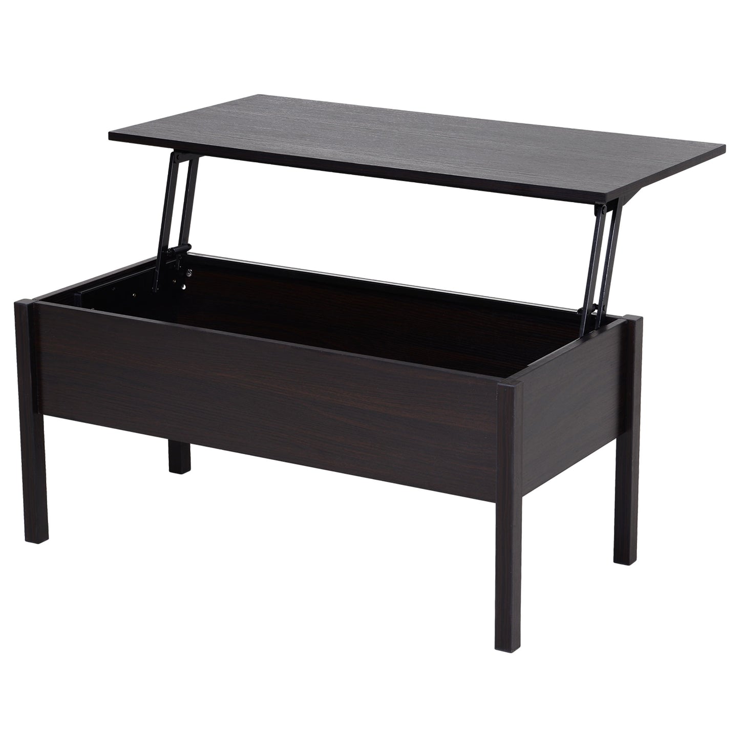 HOMCOM 39" Modern Lift Top Coffee Table with Hidden Storage Compartment, Center Table for Living Room, Grey
