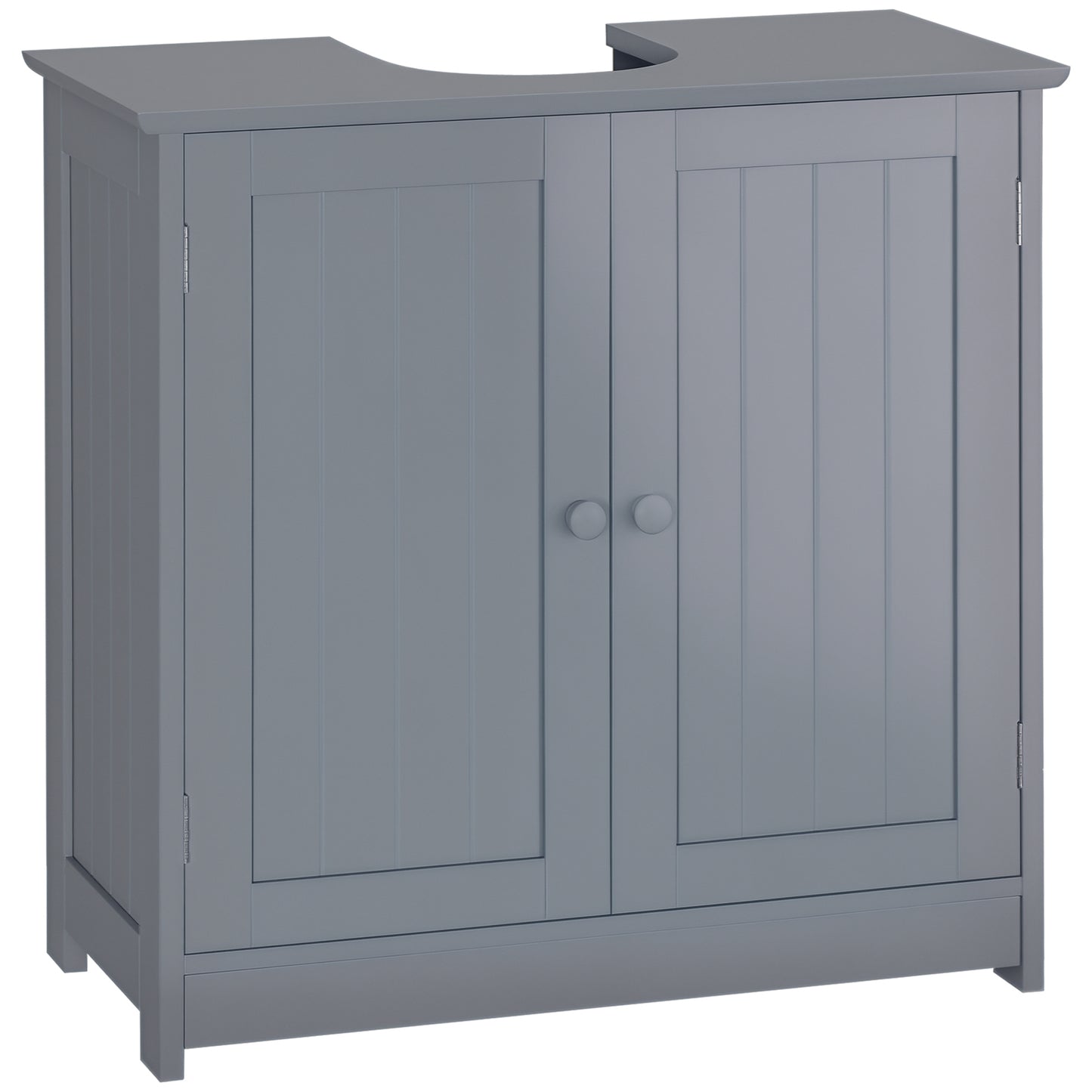 HOMCOM Under Sink Bathroom Cabinet with 2 Doors and Shelf, Pedestal Sink Bathroom Vanity Furniture, White