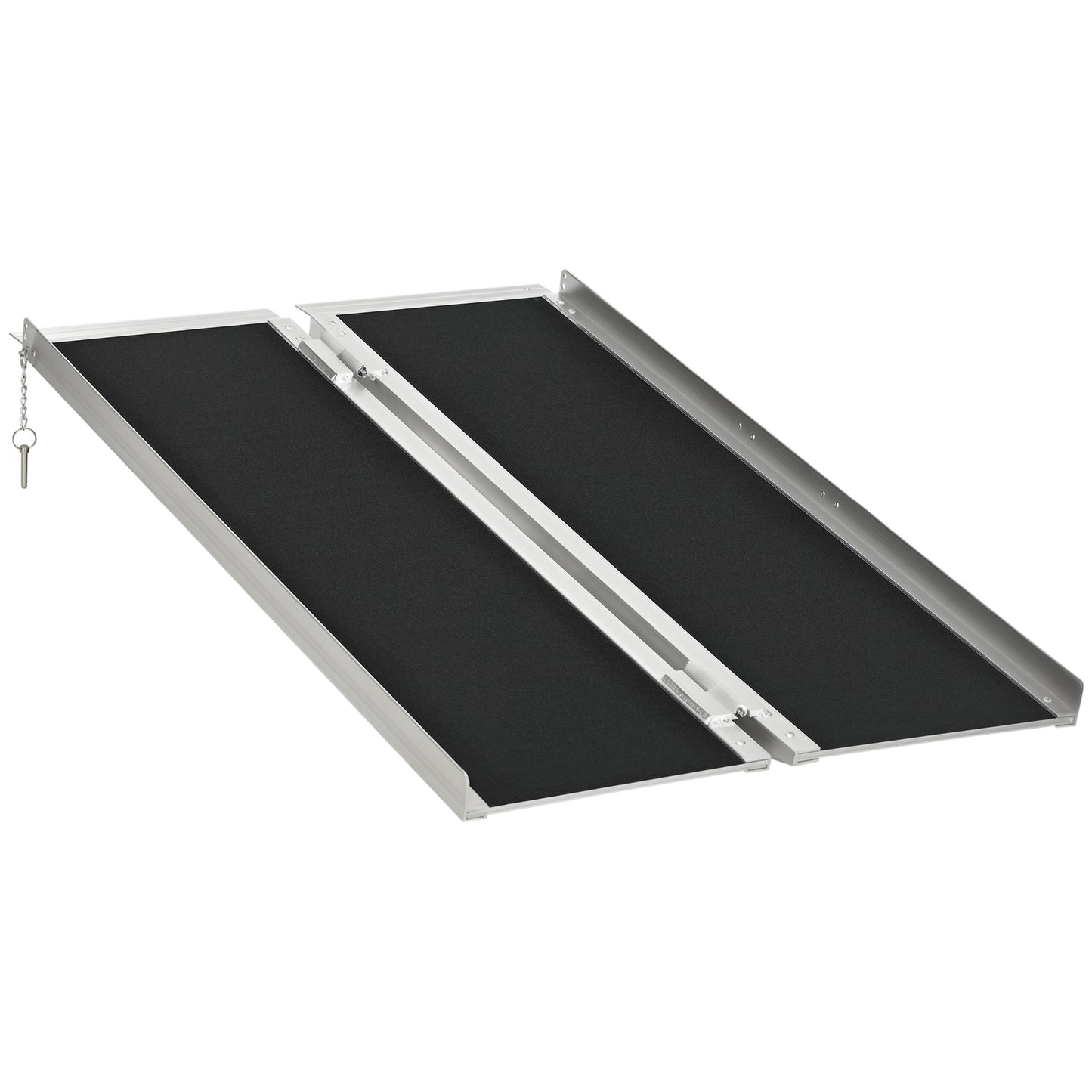 HOMCOM 2ft Wheelchair Ramp Scooter Mobility Non-Skid Layering Portable Foldable Aluminium