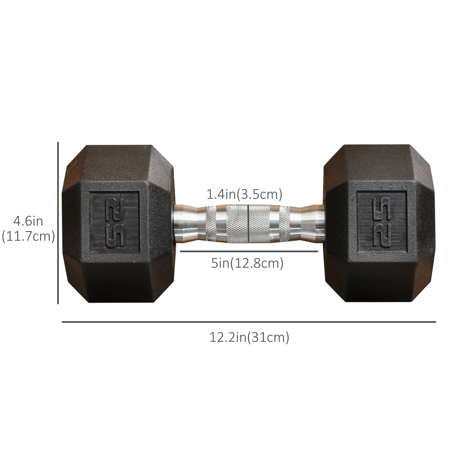 Soozier Rubber Dumbbells Weight Set, Total 30lbs(15lbs Each) Dumbbell Hand Weight for Body Fitness Training for Home Office Gym, Black