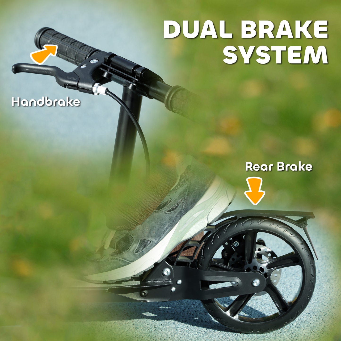 Qaba Foldable Kids Scooter with 4 Adjustable Heights, Double Brakes, and Shock Absorption for Ages 6-12, White