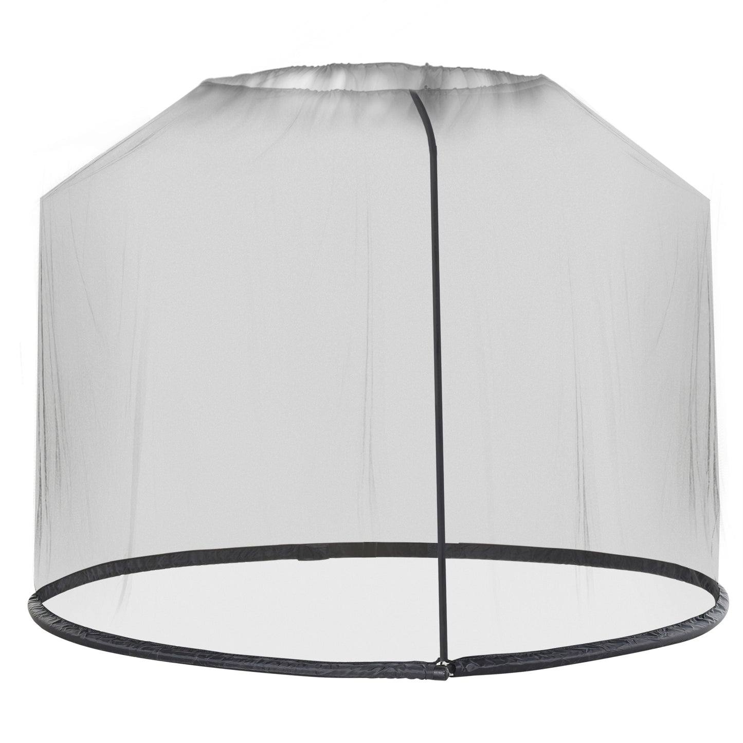 Outsunny Outdoor Patio 7.5ft Umbrella Table Screen Mosquito Bug Net, Garden Large Umbrella Cover Netting with Zippered Door, Black (Mosquito Netting ONLY)