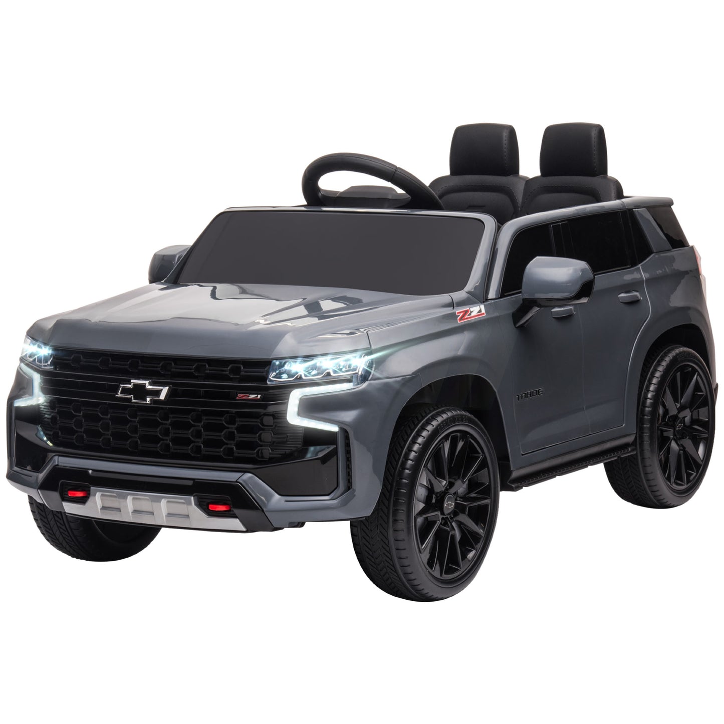 Aosom Licensed Chevrolet Tahoe Kids Ride on Car, 12V 7AH Toddler Electric Car with Parent Remote Control, 3 Speeds, Spring Suspension, LED Light, Horn, Music, Black