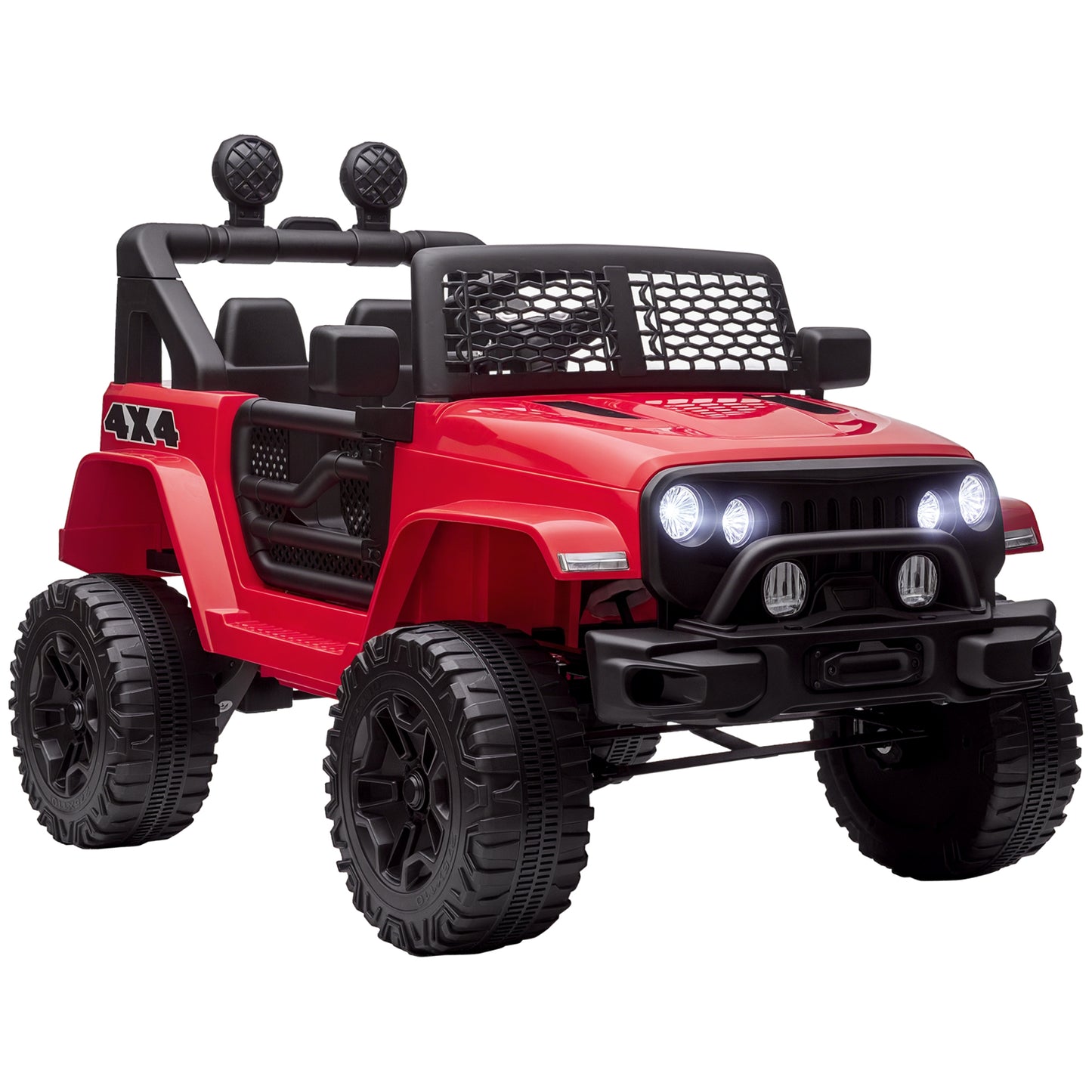 Aosom 12V Battery Powered Kids Ride On Car Off Road Truck Toy w/ Parent Remote, Black
