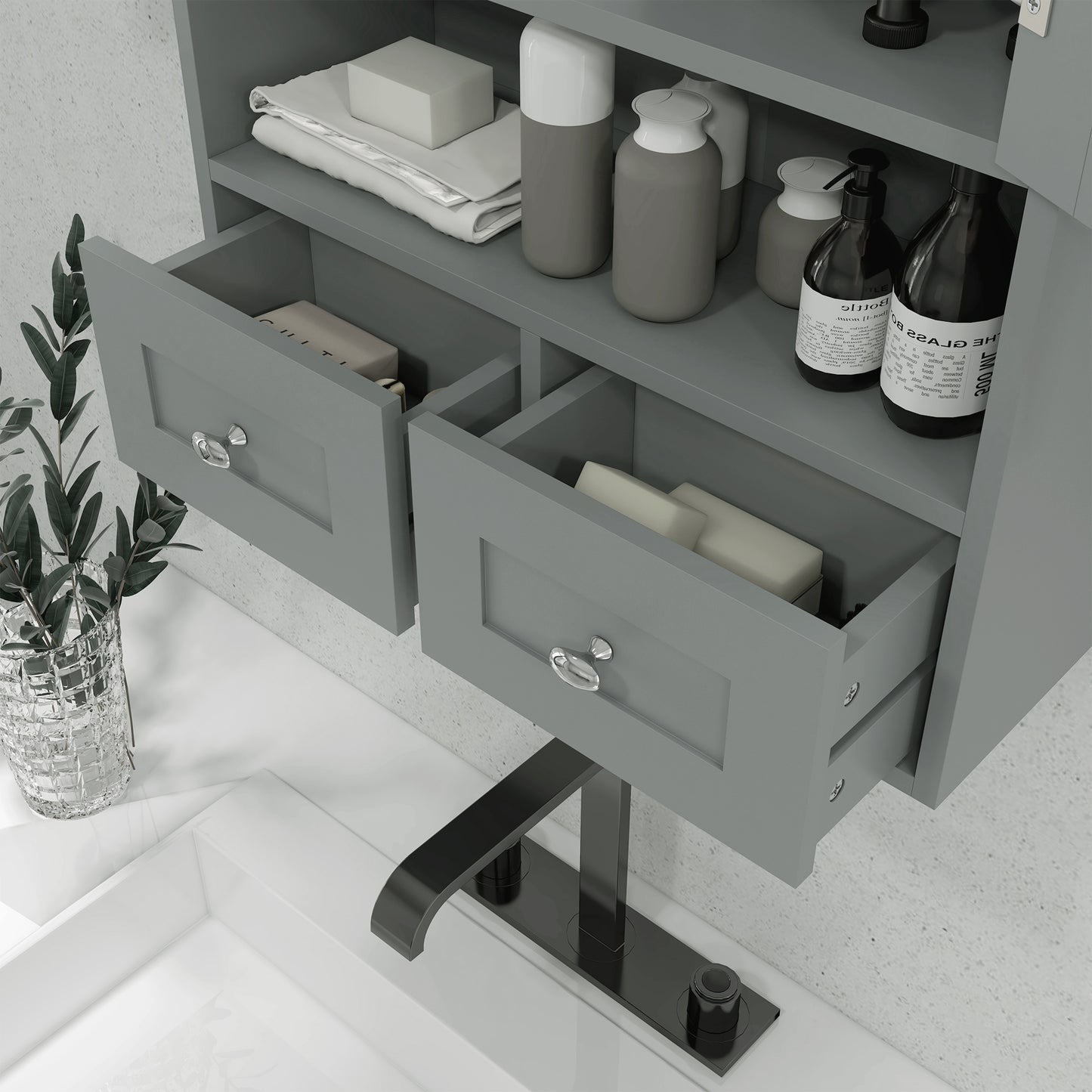 kleankin Bathroom Wall Cabinet, Medicine Cabinet, Over Toilet Storage Cabinet with Shelf and Drawers for Hallway, Living Room, White