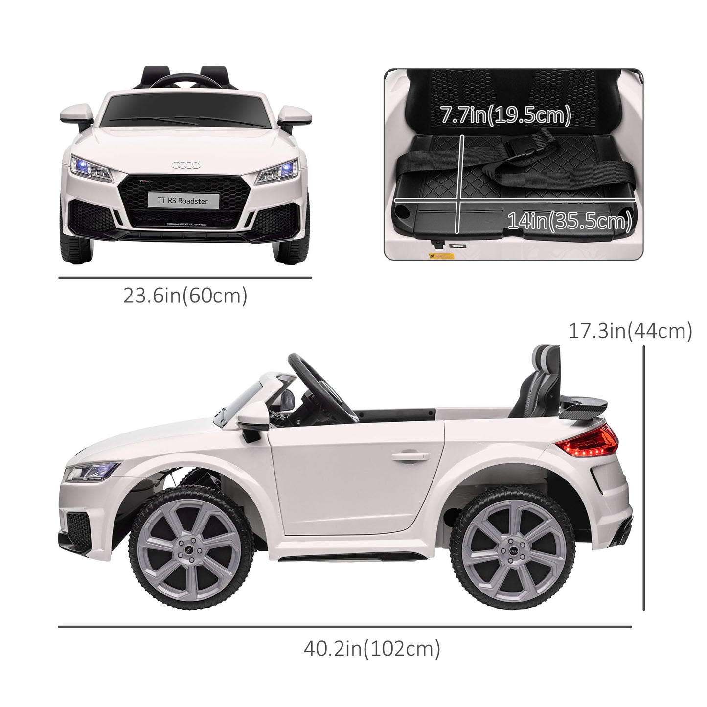Aosom Officially Licensed Kids Ride-On Car 6V Battery Powered Vehicle Perfect Gift For Kids with Remote Control, Suspension Wheel, Adjustable Speed, White