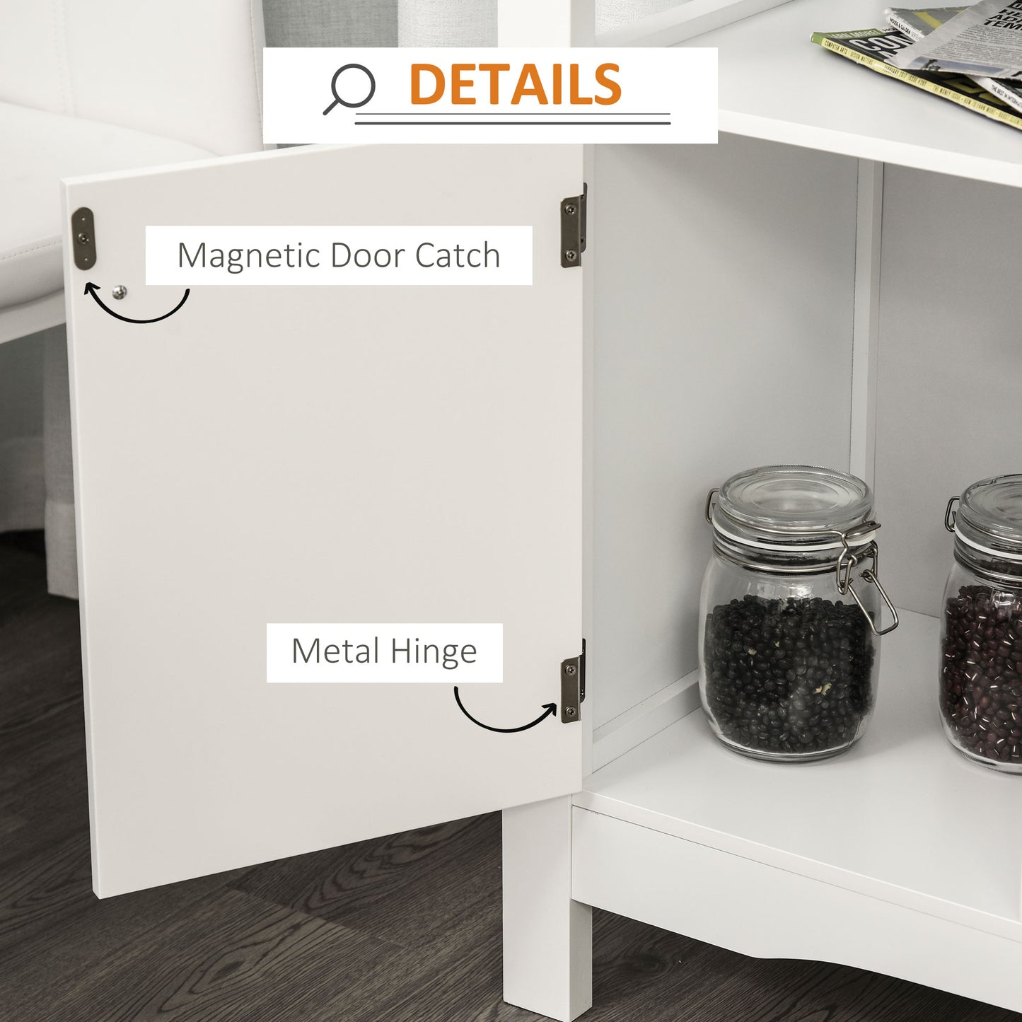 HOMCOM Modern Kitchen Buffet Bar Cabinet Storage Sideboard Dining Server with Drawer & 12-Bottle Wine Rack for Living Room, Espresso