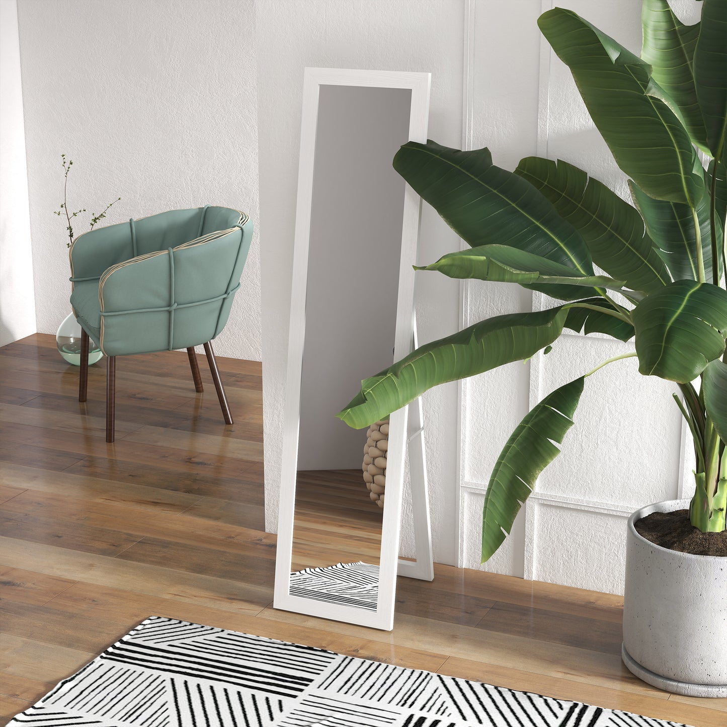 HOMCOM 15" x 62" Full Length Mirror for Bedroom, Free Standing Dressing Mirror, Wall Mirror for Living Room, Grey