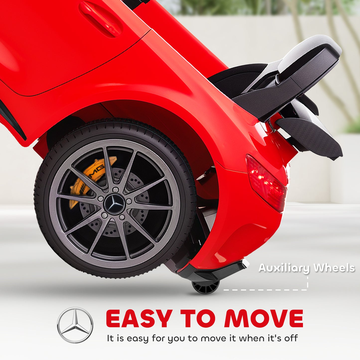 Qaba Mercedes-Benz AMG GTR Licensed 12V Battery Powered Kids Electric Car w/ Remote, Soft Start, Lights, Music Horn, Black