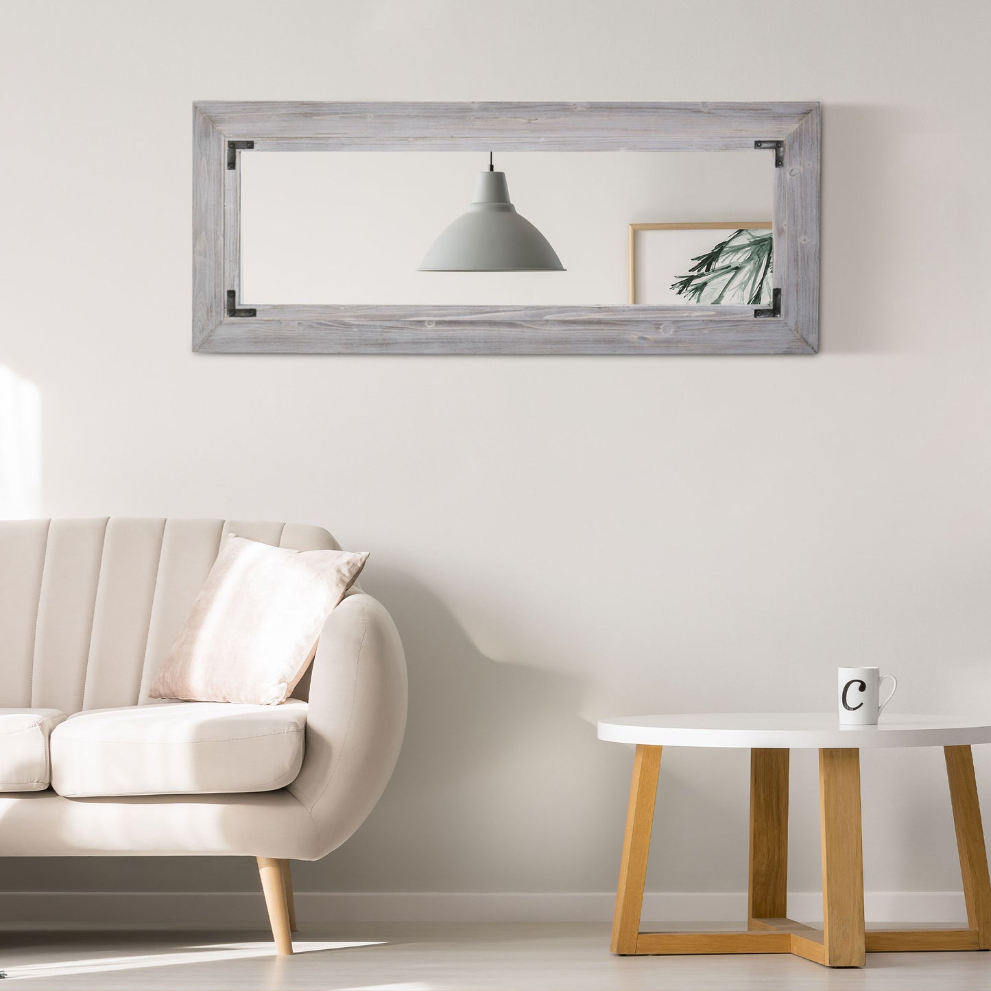 HOMCOM 59" x 23.5" Full Length Mirror, Farmhouse Wall Mount and Leaner Floor Mirror, Vertical and Horizontal for Bedroom, Dark Brown