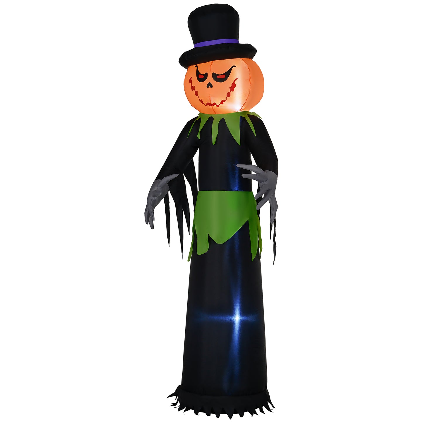 HOMCOM 9ft Inflatable Halloween Decoration Pumpkin Ghost with Pumpkins, Blow-Up Outdoor LED Display for Lawn, Garden, Party