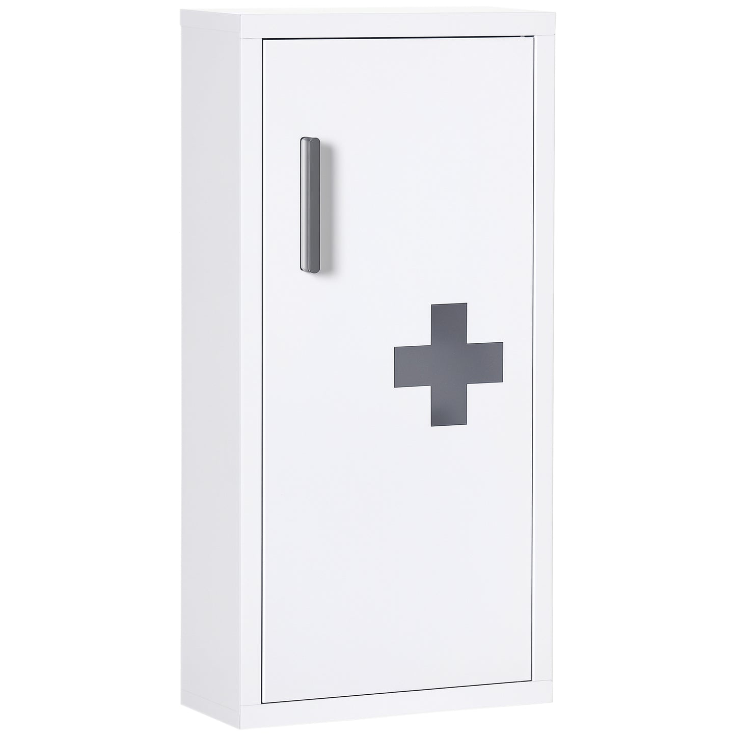 kleankin Wall Mount Medicine Cabinet Bathroom Cabinet with 2 Shelves, Steel Frame and Magnetic Door, White