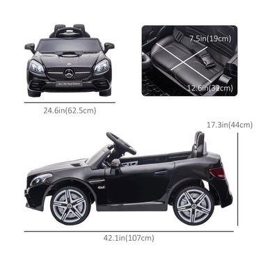 Aosom 12V Ride On Car with Parent Remote Control Two Motors Music Lights Suspension Wheels for 3-6 Years Black