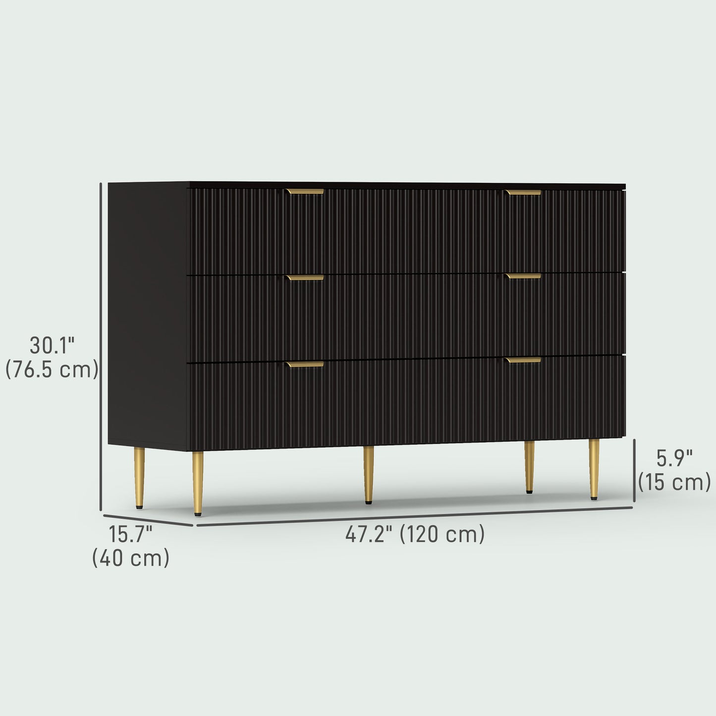 HOMCOM Modern Chest of Drawers 4 Drawer Dresser for Bedroom with Gold Legs and Handles, White