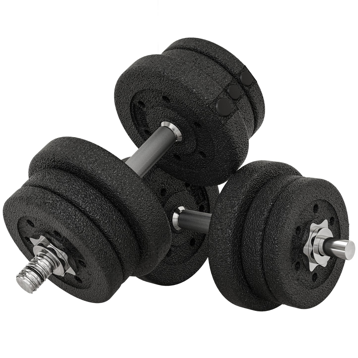 Soozier 66 lbs Adjustable Dumbbells Weight Set Dumbbell Hand Weight Barbell for Body Fitness Lifting Training for Home Office Gym, Black