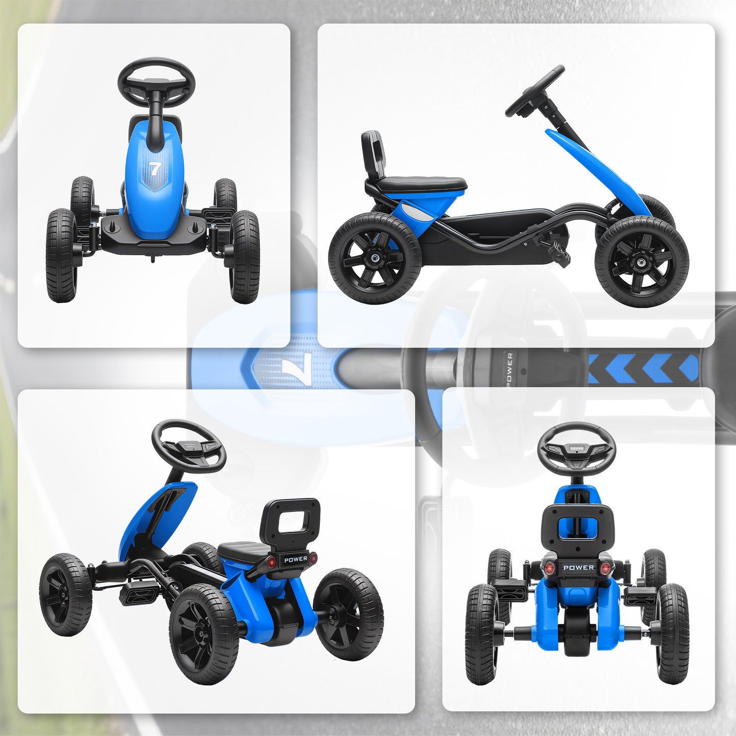Qaba Pedal Go Kart for Kids 2-5 Years Old with Silent EVA Wheels, Metal Frame, Green