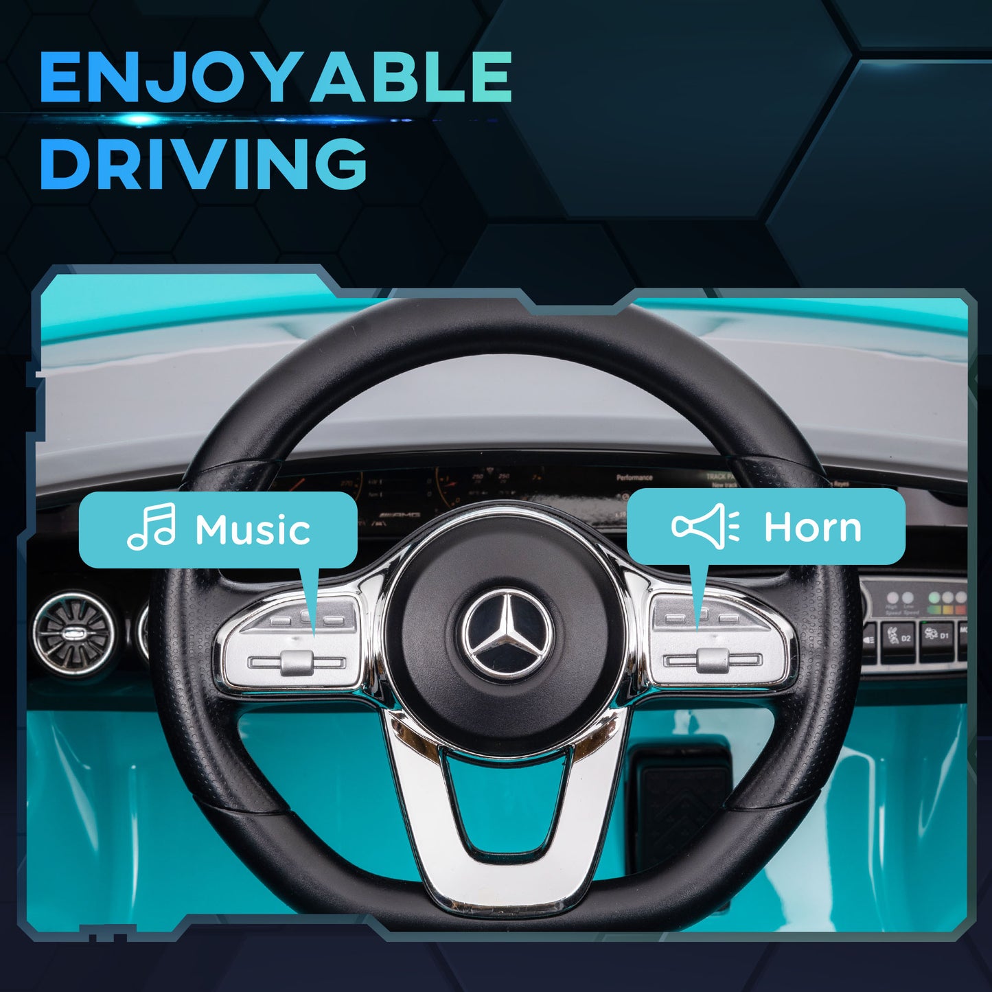 Qaba Mercedes-Benz AMG Licensed 12V Ride on Car, Kids Electric Car with Remote Control, Spring Suspension, LED Lights, Red