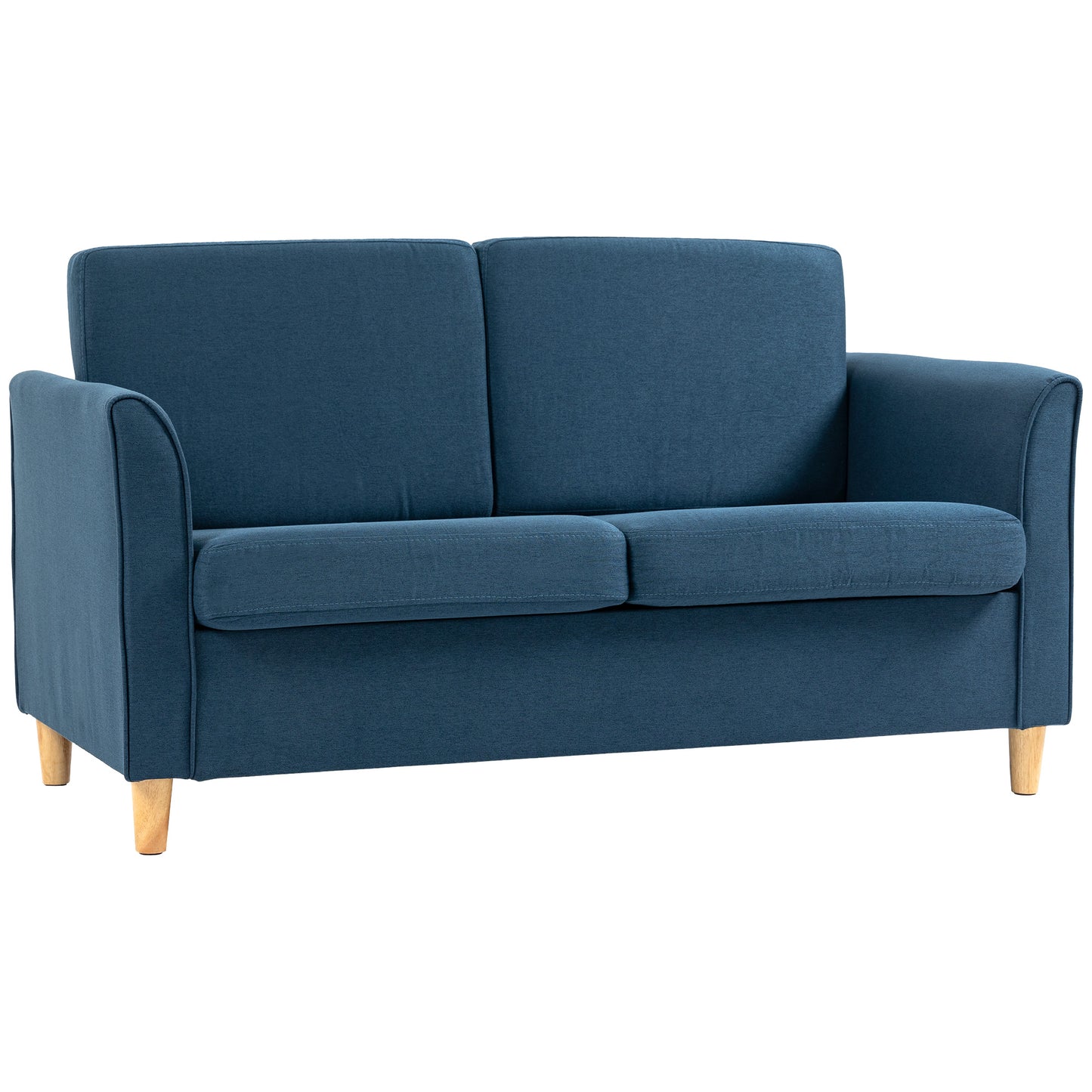HOMCOM 2-Seat Sofa Two-Seater Couch with Armrests and Wood Legs for Living Room, Bedroom, Dark Grey