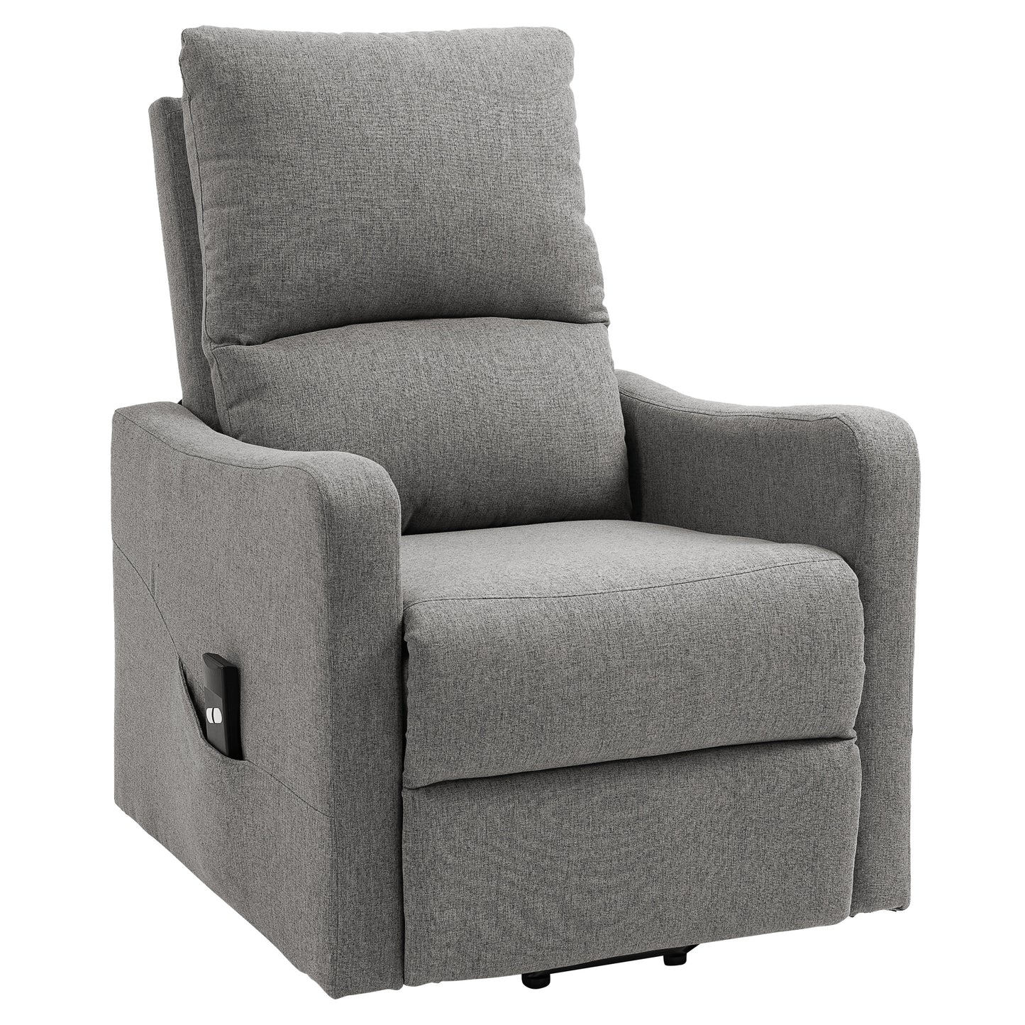 HOMCOM Power Lift Chair Electric Recliner Sofa for Elderly with Remote Control & Side Pocket for Living Room, Grey