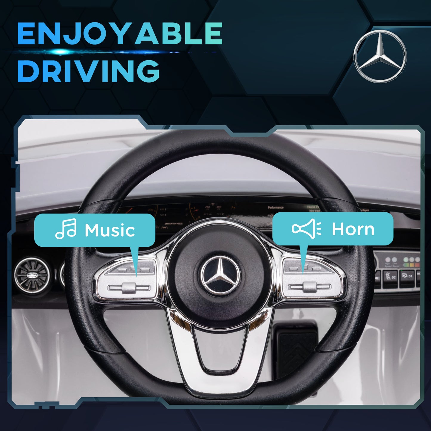 Qaba Mercedes-Benz AMG Licensed 12V Ride on Car, Kids Electric Car with Remote Control, Spring Suspension, LED Lights, Red
