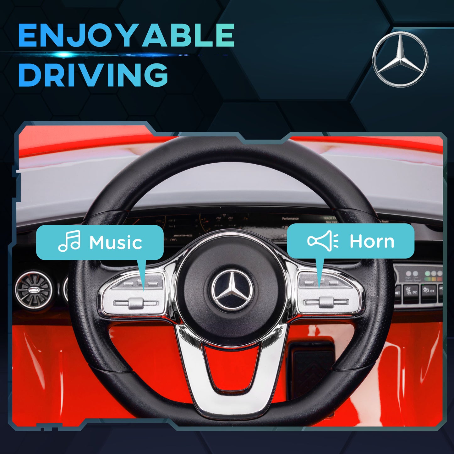 Qaba Mercedes-Benz AMG Licensed 12V Ride on Car, Kids Electric Car with Remote Control, Spring Suspension, LED Lights, Red