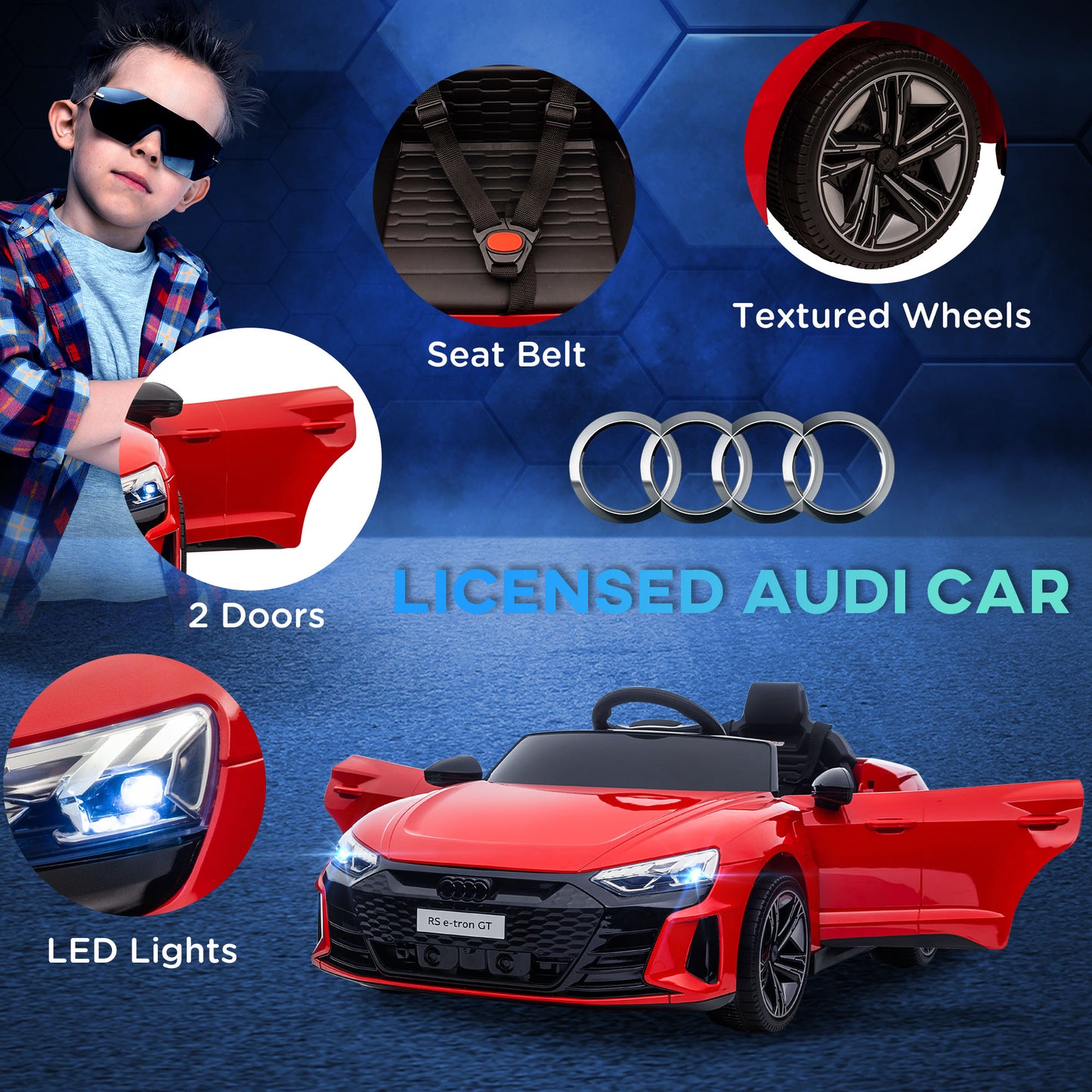 Aosom Ride-On Toy On Car with Remote Control, 12V 3.1 MPH Electric Ride for Kids w/ Suspension System, Horn Honking, White