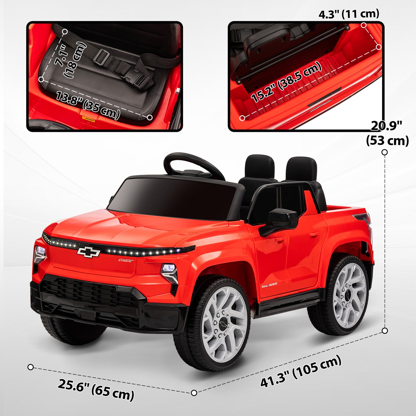 Qaba 12V CHEVROLET SILVERADO EV RST Licensed Kids Car w/ Remote, Spring Suspension, Soft Start, Training Wheels, Black
