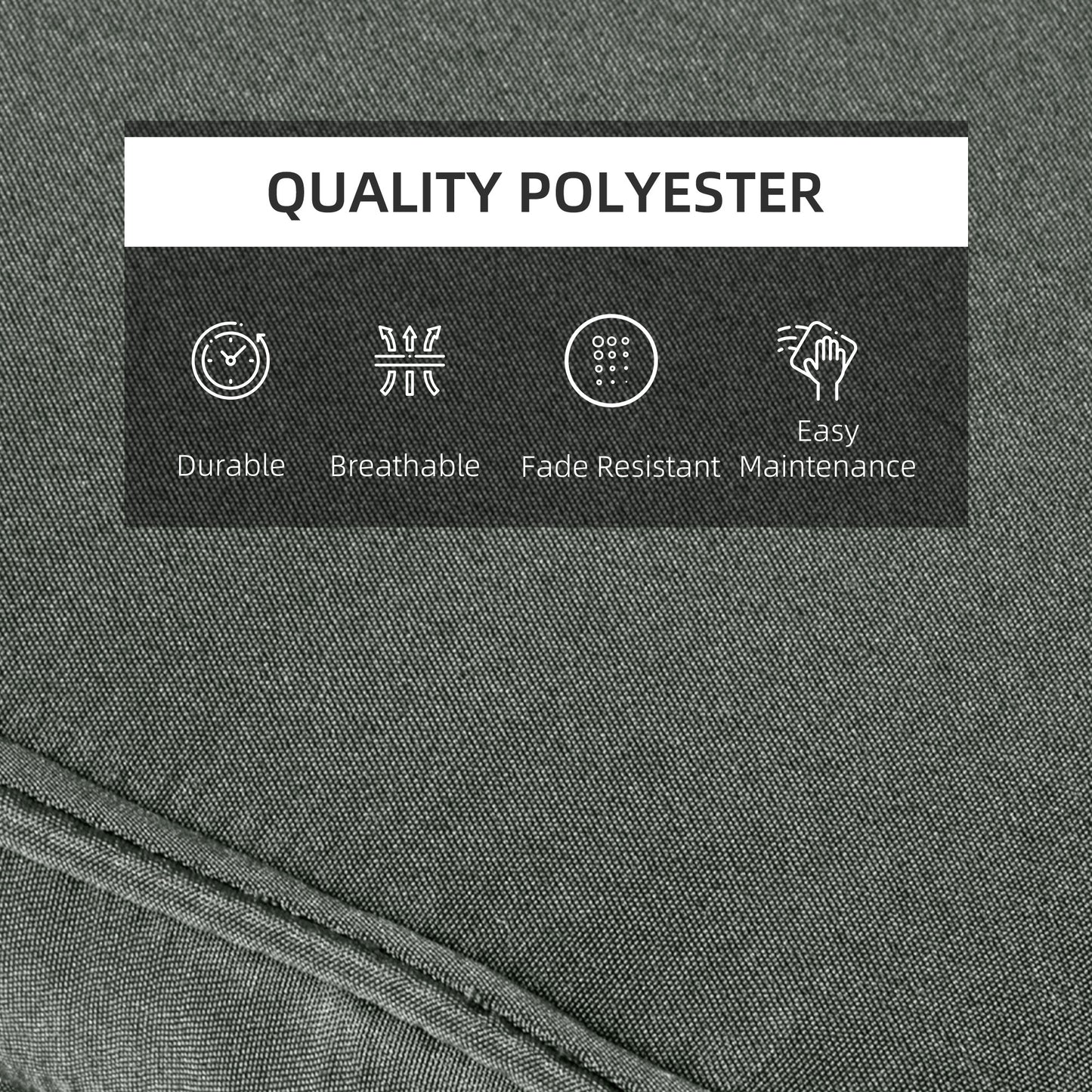 Outsunny Garden Lounger Chair Cushion Replacement, Deep Seat Patio Cushions with Thick Padded, Headrest, Removable Cover, Grey