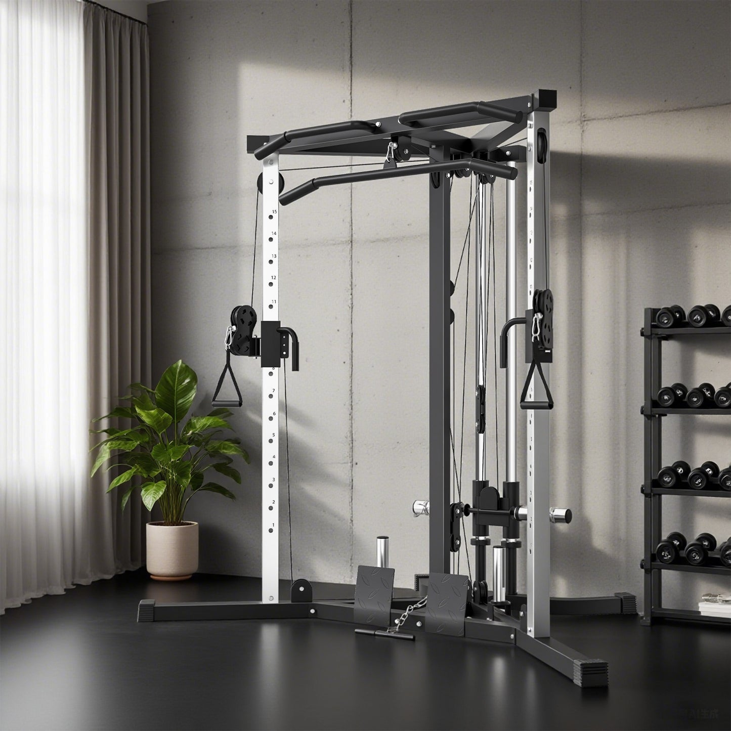 Soozier Multi-Exercise Home Gym Station with 99lbs Weight Stack, for Full Body Workout