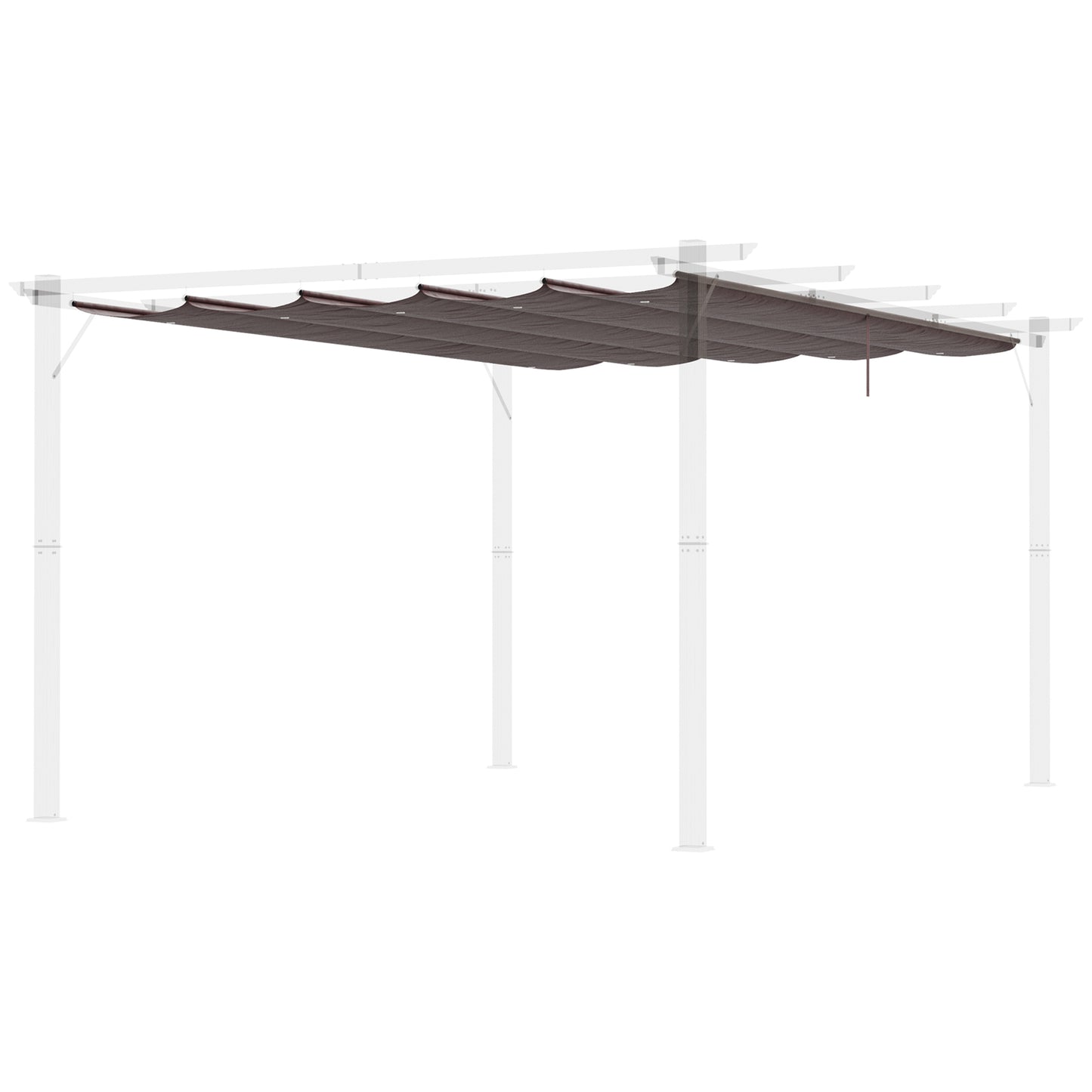 Outsunny Retractable Pergola Canopy Cover Replacement for 10' x 13' Pergola, Dark Grey