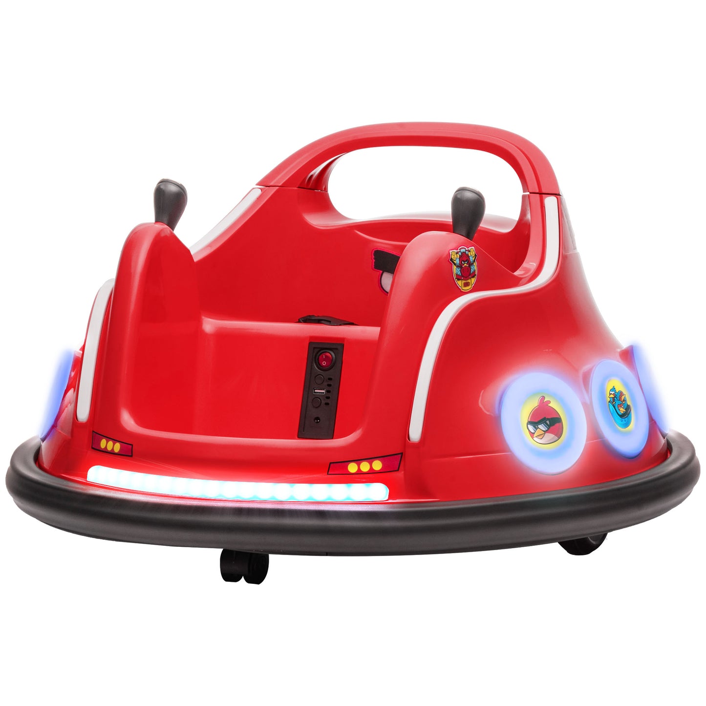 Qaba Angry Bird Licensed Electric Ride on Car, 12V Bumper Car for Kids w/ Dual Joysticks, 360 Degree Spin, Blue