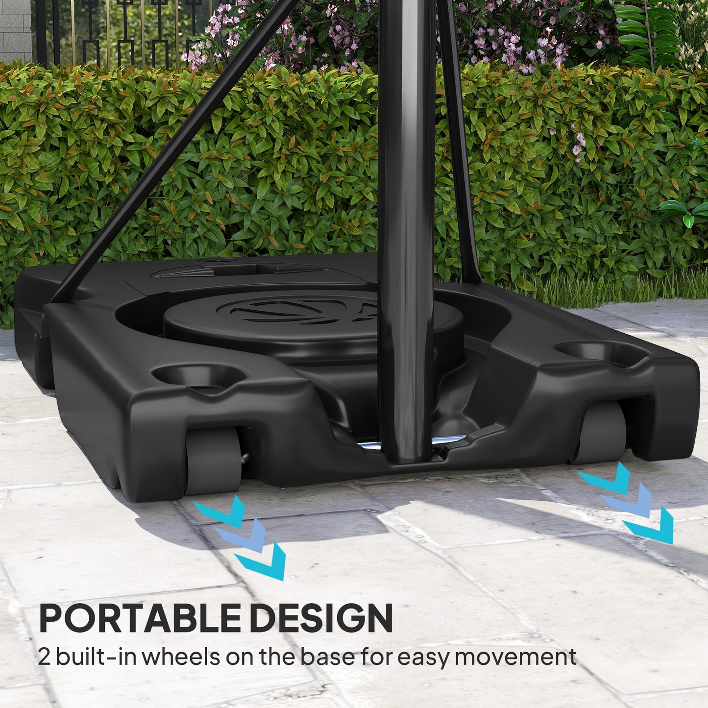 Soozier Basketball Hoop Outdoor, 4.4-10ft Portable Basketball Goal with Wheels and 44.5" Backboard, for Teenagers Youth Adults