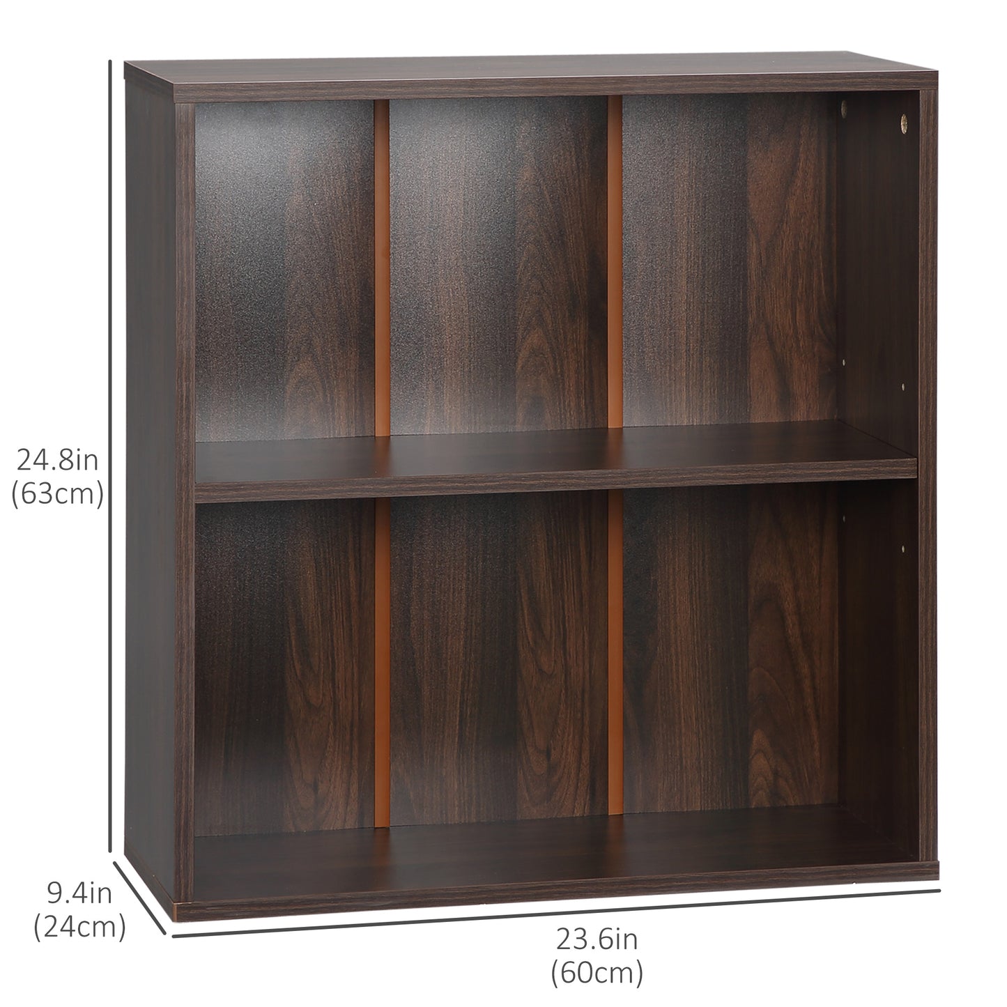 HOMCOM 5-Tier Bookcase, Storage Bookshelf, Display Shelves with Adjustable Shelves for Living Room, Home Office, Nature Wood