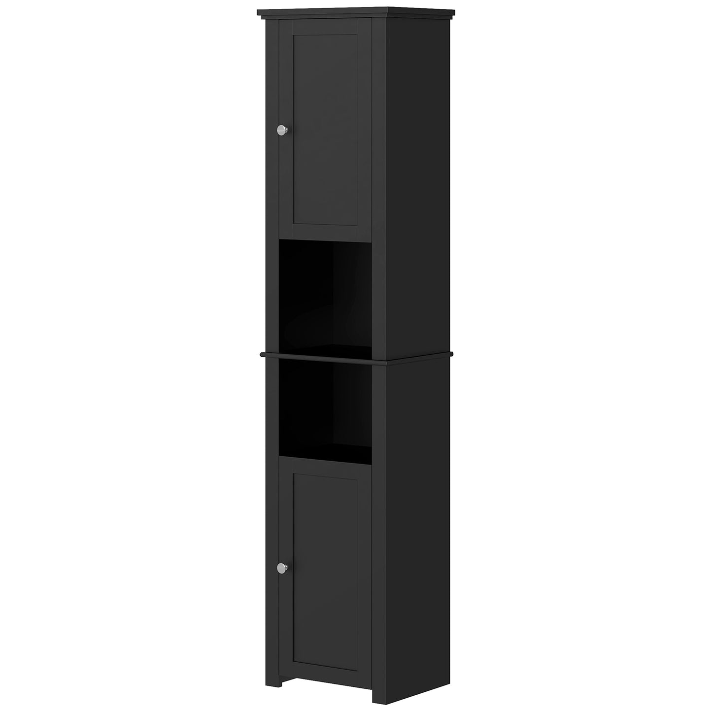 HOMCOM Tall Medicine Cabinet, Freestanding Bathroom Storage Cabinet with Shelves and 2 Cupboards, Bathroom Organizer, White