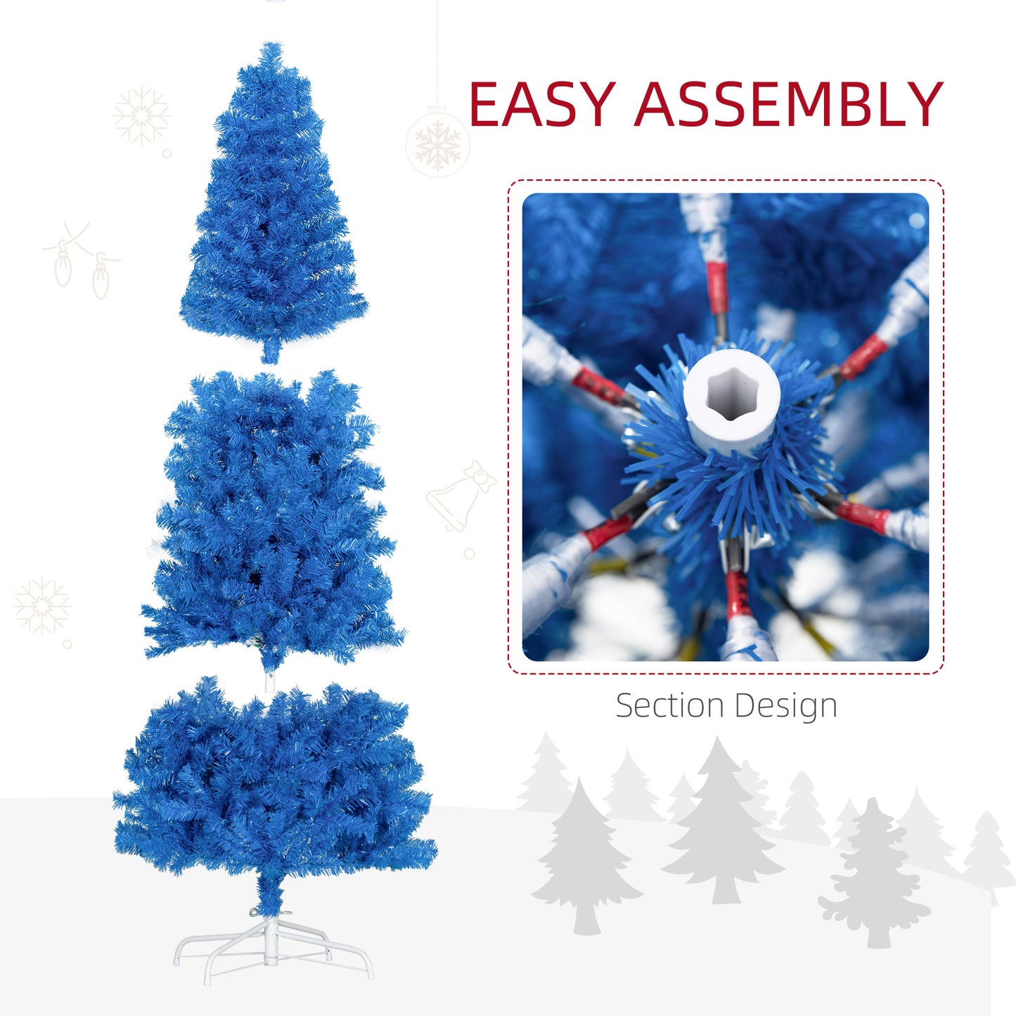 HOMCOM 4FT Artificial Christmas Tree Holiday Xmas Holiday Pencil Tree Decoration with Automatic Open for Home Party, Pink