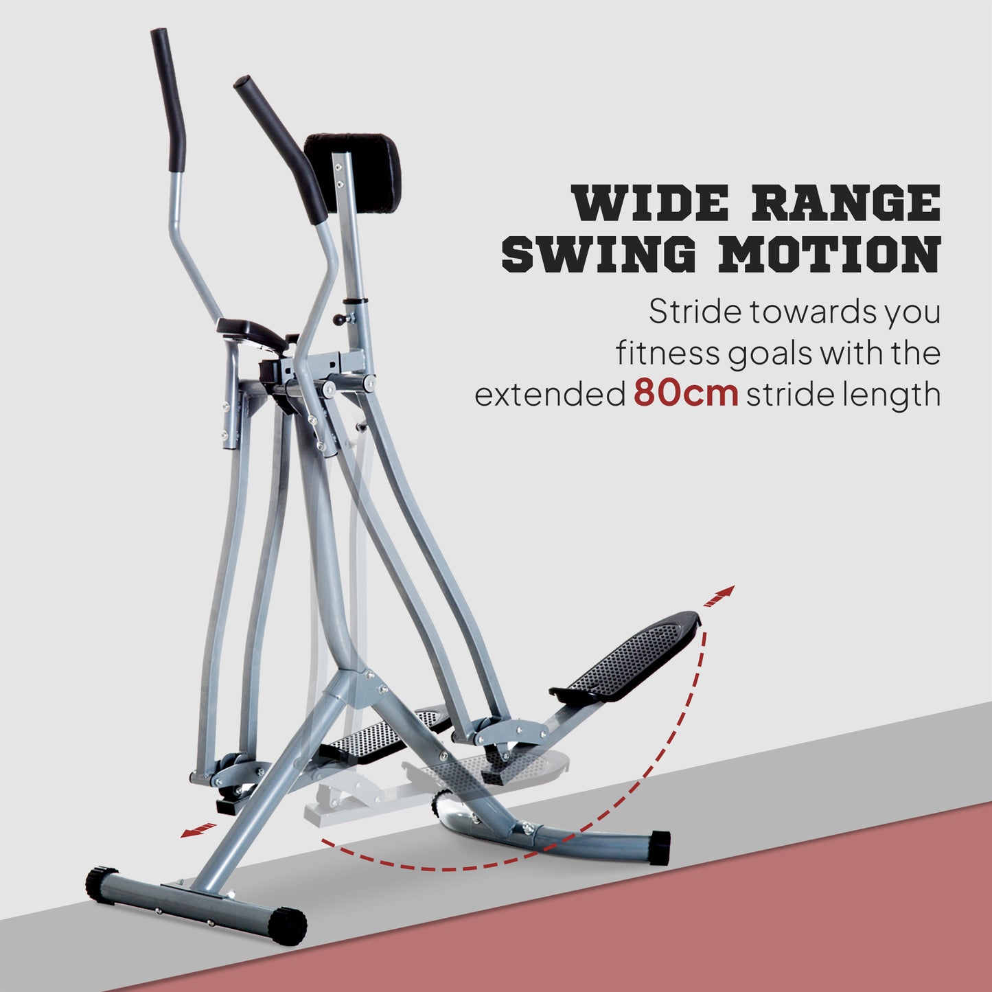 Soozier Upright Elliptical Trainer, Air Walker Exercise Machine with LCD Monitor for Aerobic Exercise, Gazelle Glider for Home, 242lbs Capacity, Grey