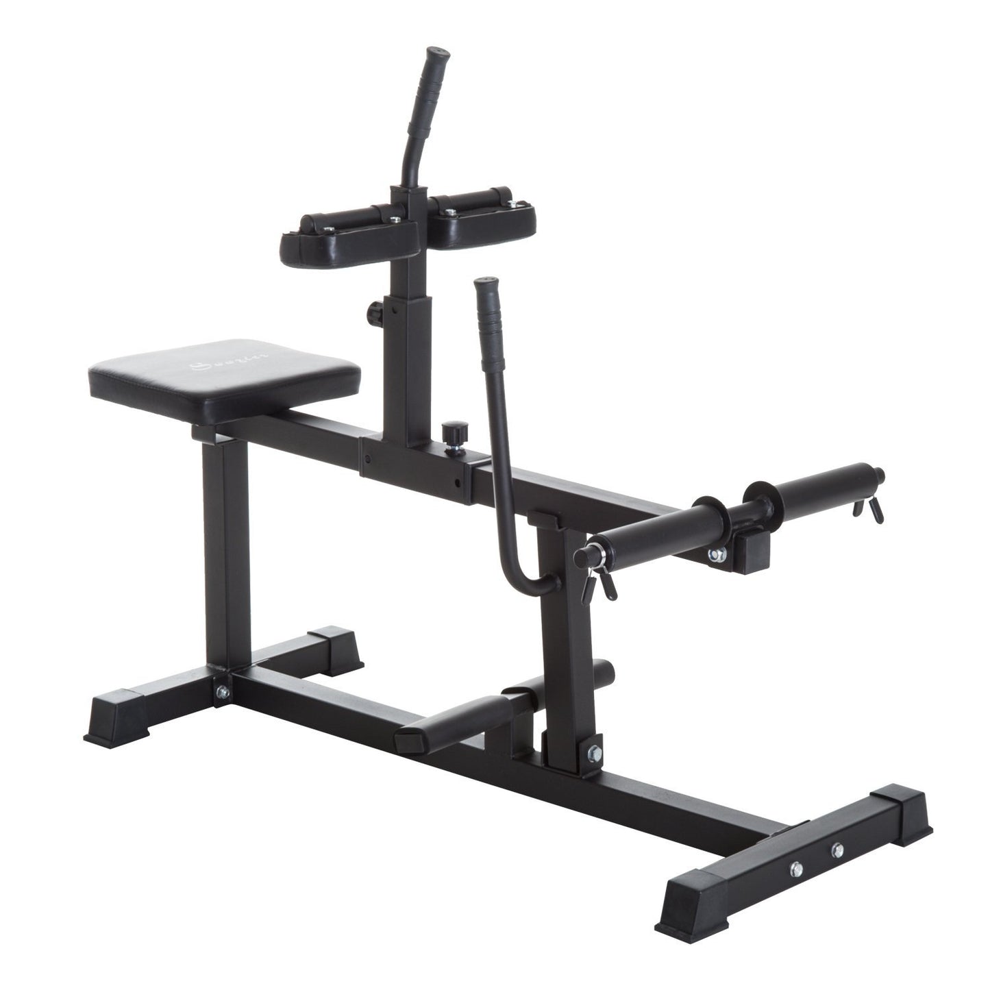 Soozier Adjustable Seated Calf Raise Machine, Steel Leg Press Machine, Strength Training Gym Equipment for Legs, Waist And Arms, Black