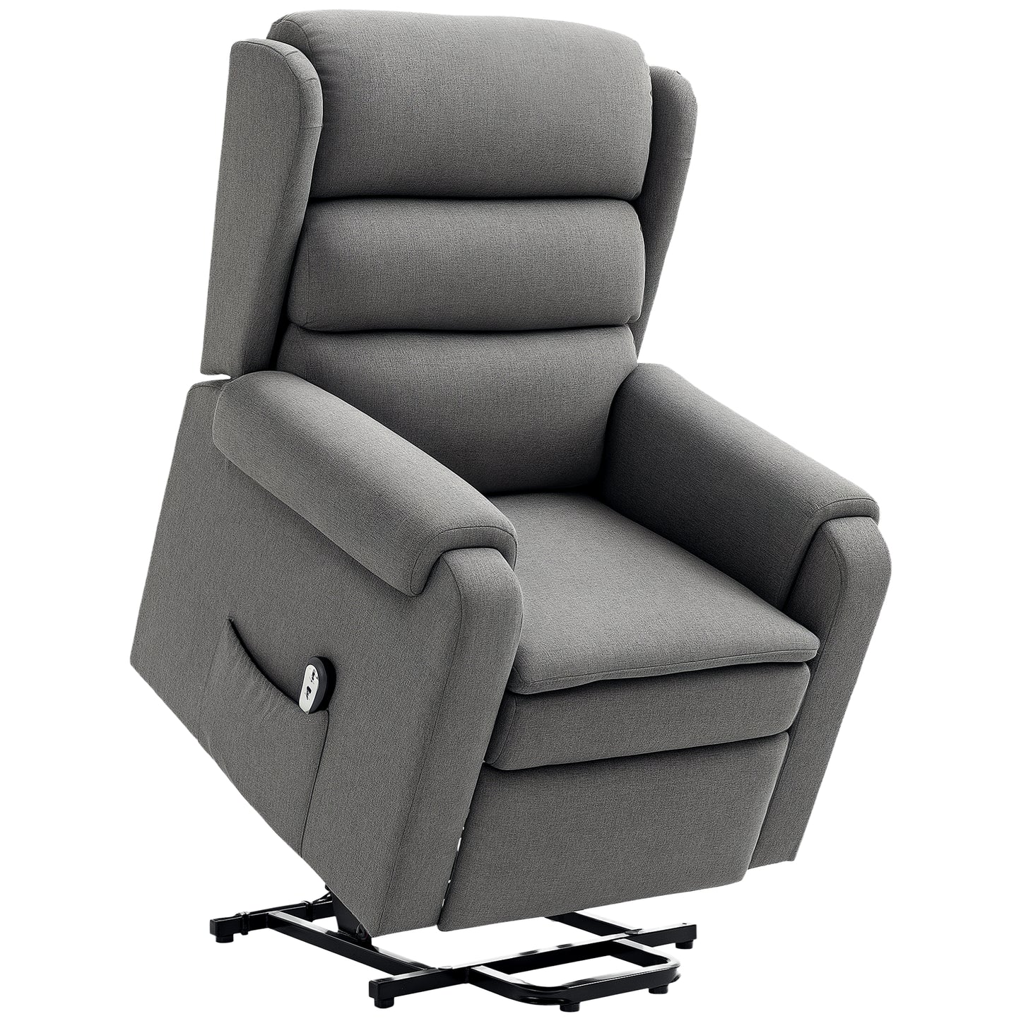 HOMCOM Lift Chair for Elderly, Power Chair Recliner with Footrest, Remote Control, Side Pockets for Living Room, Grey