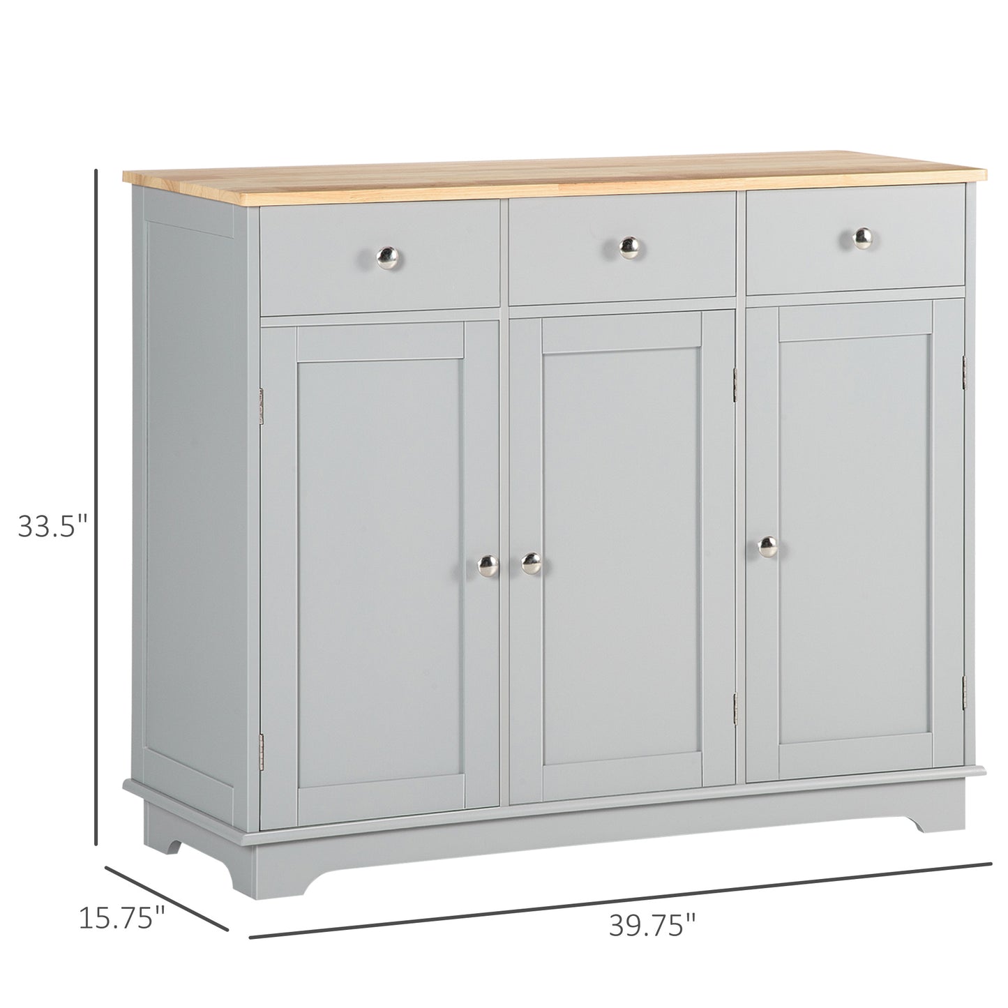 HOMCOM Modern Sideboard, Buffet Cabinet with Storage Cabinets, Drawers and Adjustable Shelves for Living Room, White