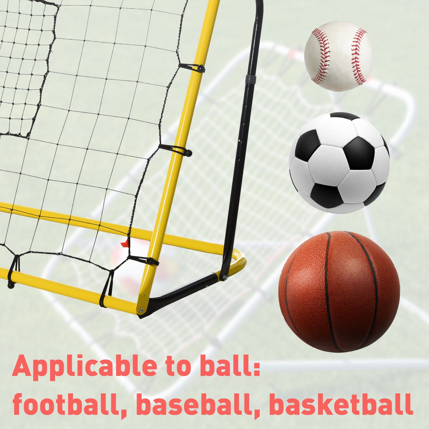 Soozier 6 x 4 ft Rebound Net Soccer Goal with 5 Angle Adjustable for Soccer Baseball Basketball Training