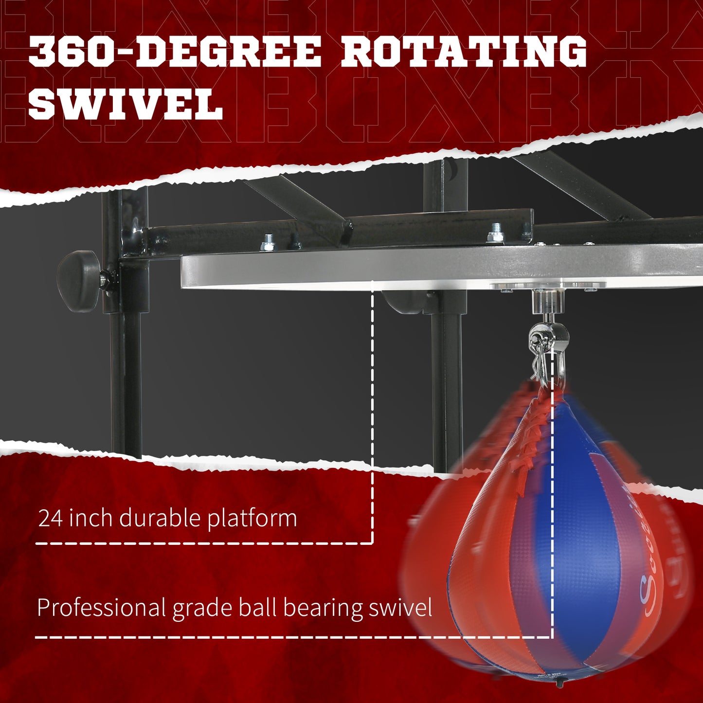Soozier Adjustable Height Free Standing Boxing Bag Set with 6 Suction Cups and Boxing Gloves, for Exercise Training