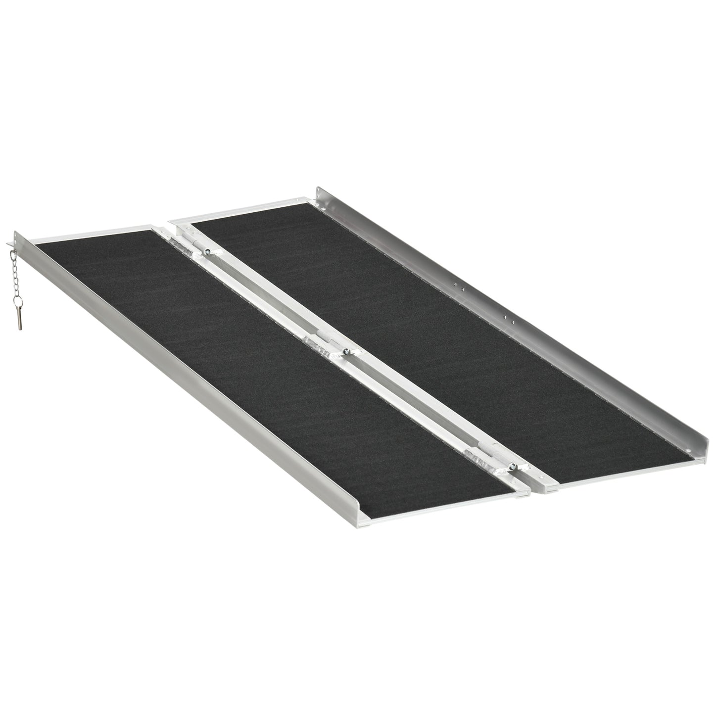 HOMCOM 2ft Wheelchair Ramp Scooter Mobility Non-Skid Layering Portable Foldable Aluminium