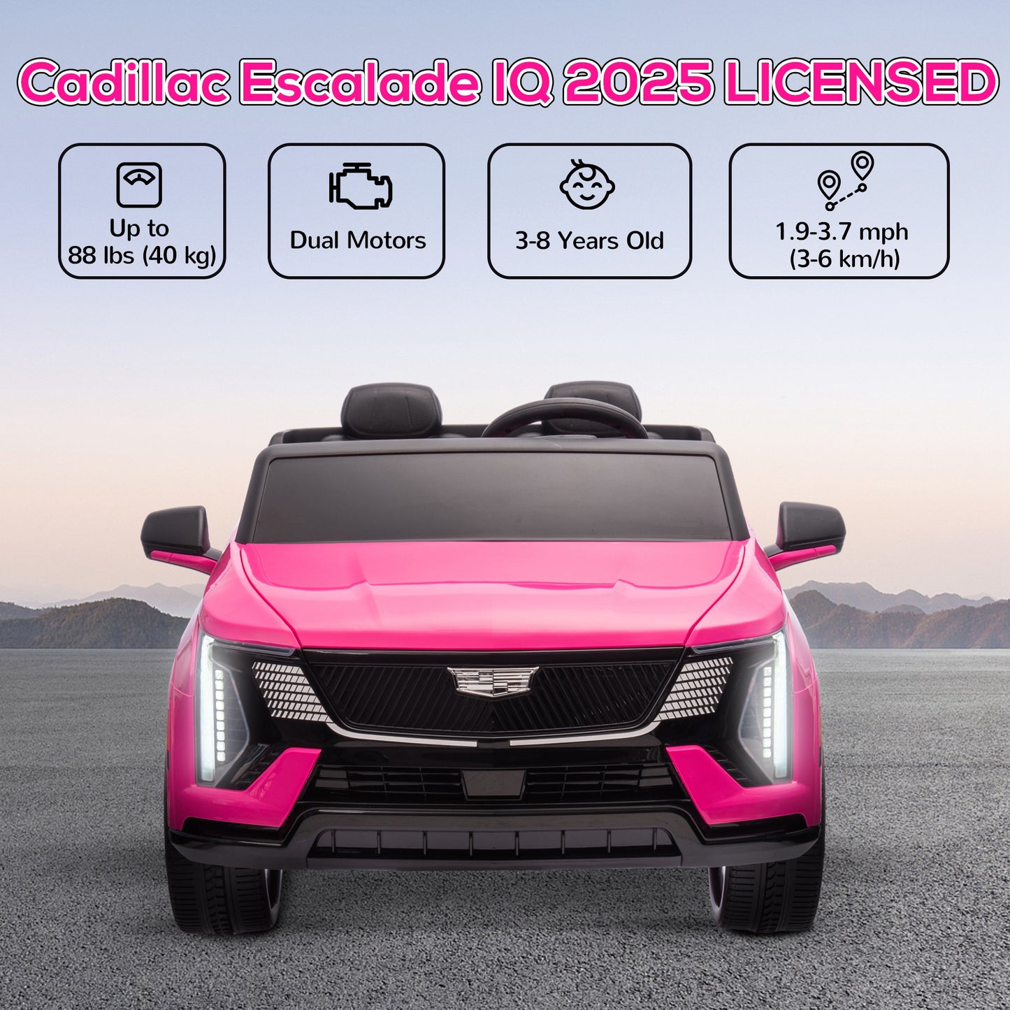 Qaba 2-Seater Ride on Truck, 12V Cadillac Escalade Licensed Kids Electric Car with Remote , Spring Suspension, White