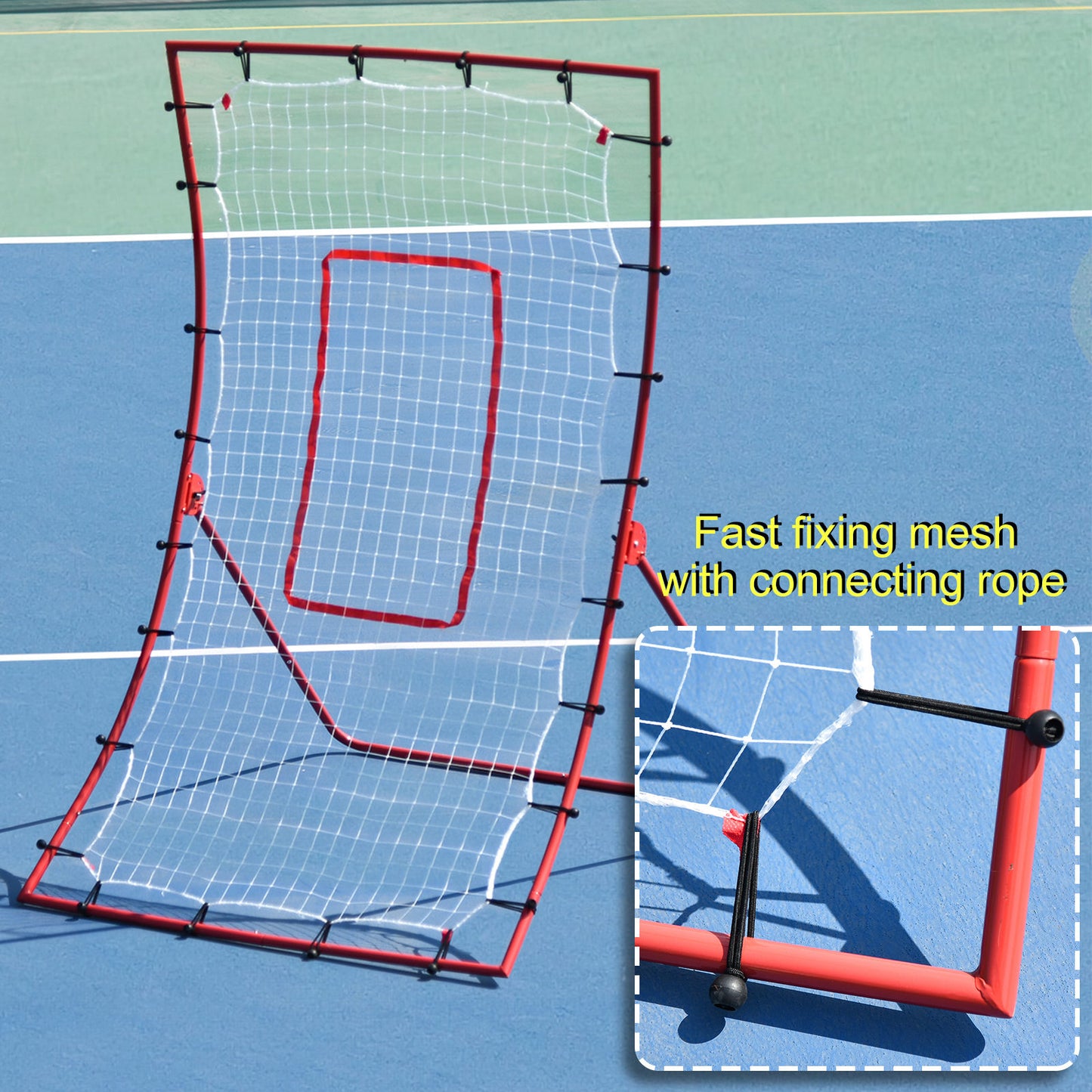 Soozier Pitch Back 5 Angles Adjustable Rebounder Net Goal Pitching and Throwing Practice Partner, Baseball/Soccer/Football/Basketball/Volleyball Daily Training